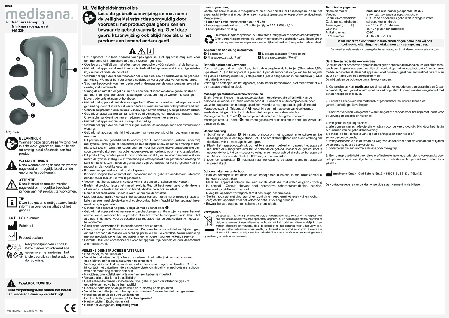 HM 330 Mini Hand Massage afbeelding van document #3, gebruiksaanwijzing