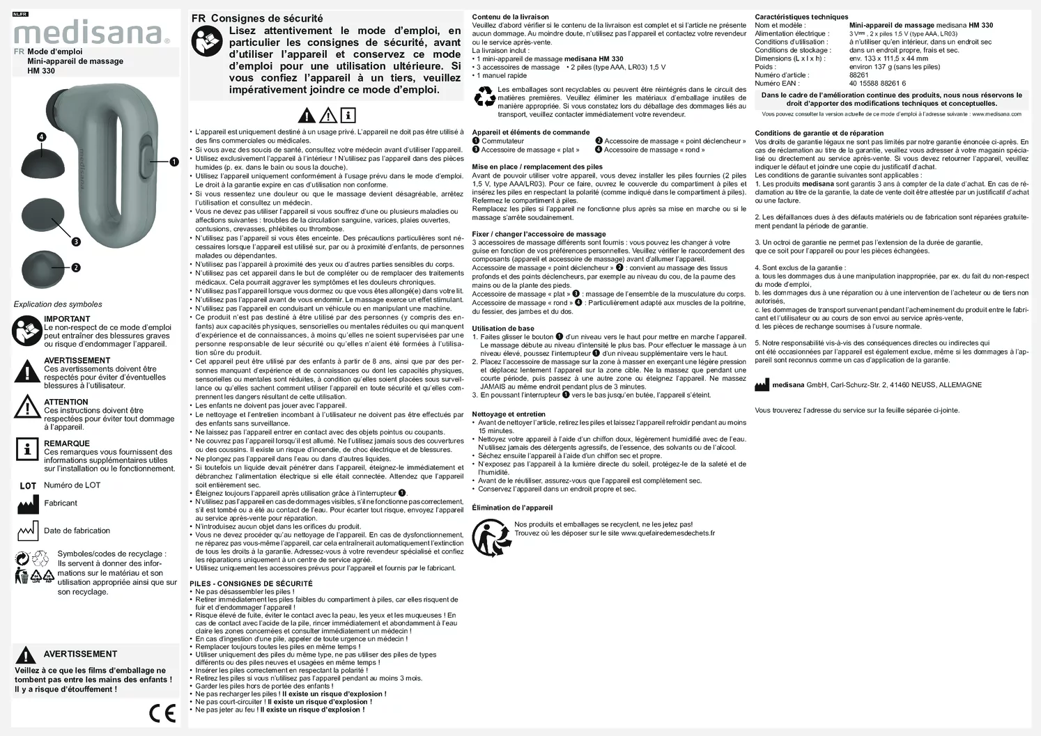 HM 330 Mini Hand Massage afbeelding van document #4, gebruiksaanwijzing