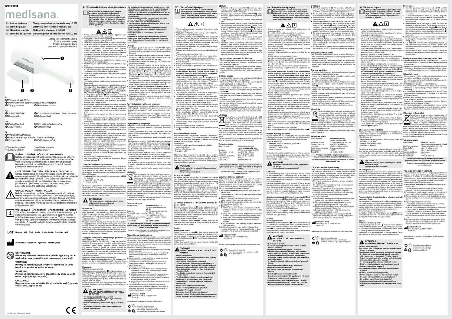 Elektrische Luizenkam LC 860 afbeelding van document #4, gebruiksaanwijzing