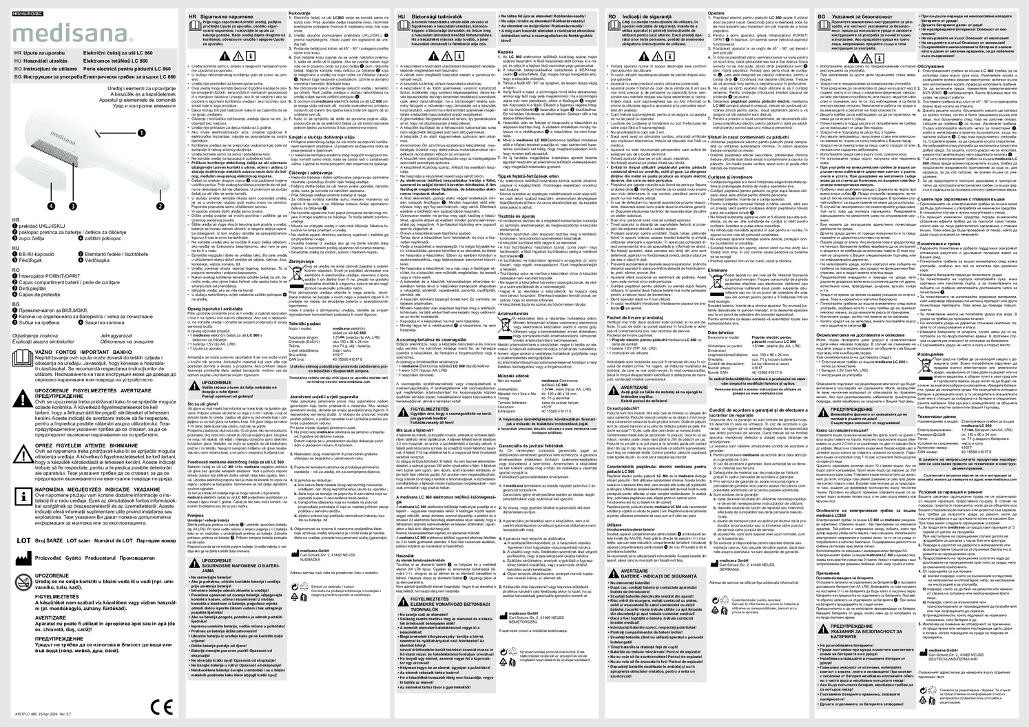 Elektrische Luizenkam LC 860 afbeelding van document #5, gebruiksaanwijzing