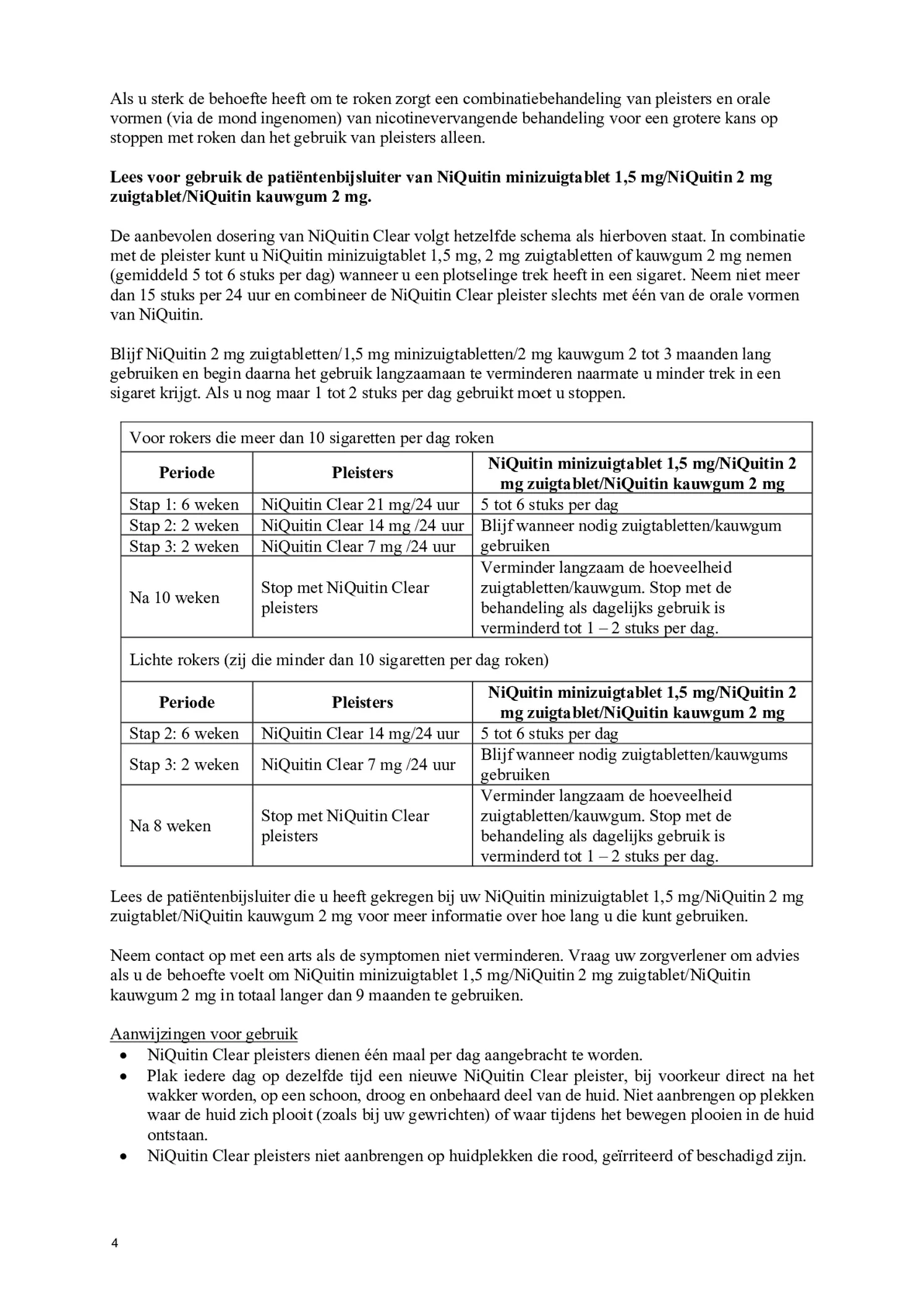 Minizuigtabletten Mint 2.0mg + Clear Pleisters 21mg Stap 1 Combi afbeelding van document #4, bijsluiter