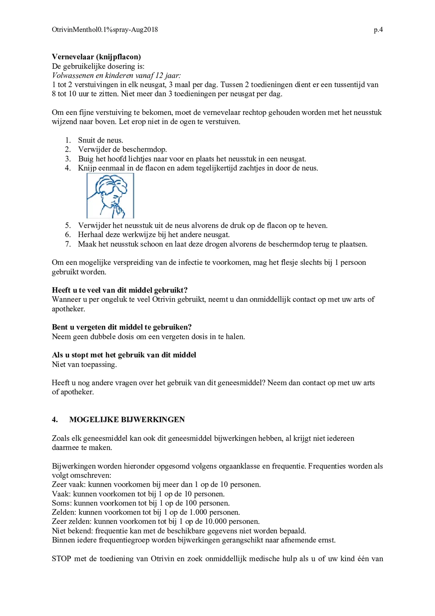 Menthol Xylometazoline HCI 1 mg/ml Neusspray afbeelding van document #4, bijsluiter