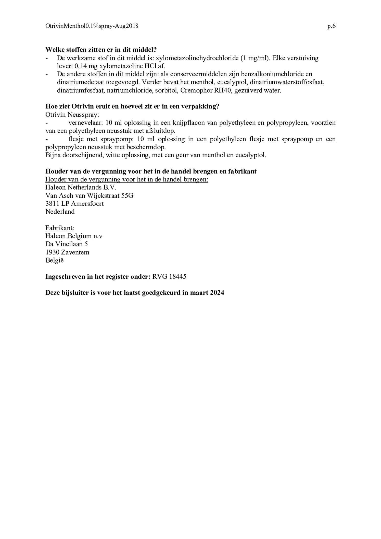 Menthol Xylometazoline HCI 1 mg/ml Neusspray afbeelding van document #6, bijsluiter