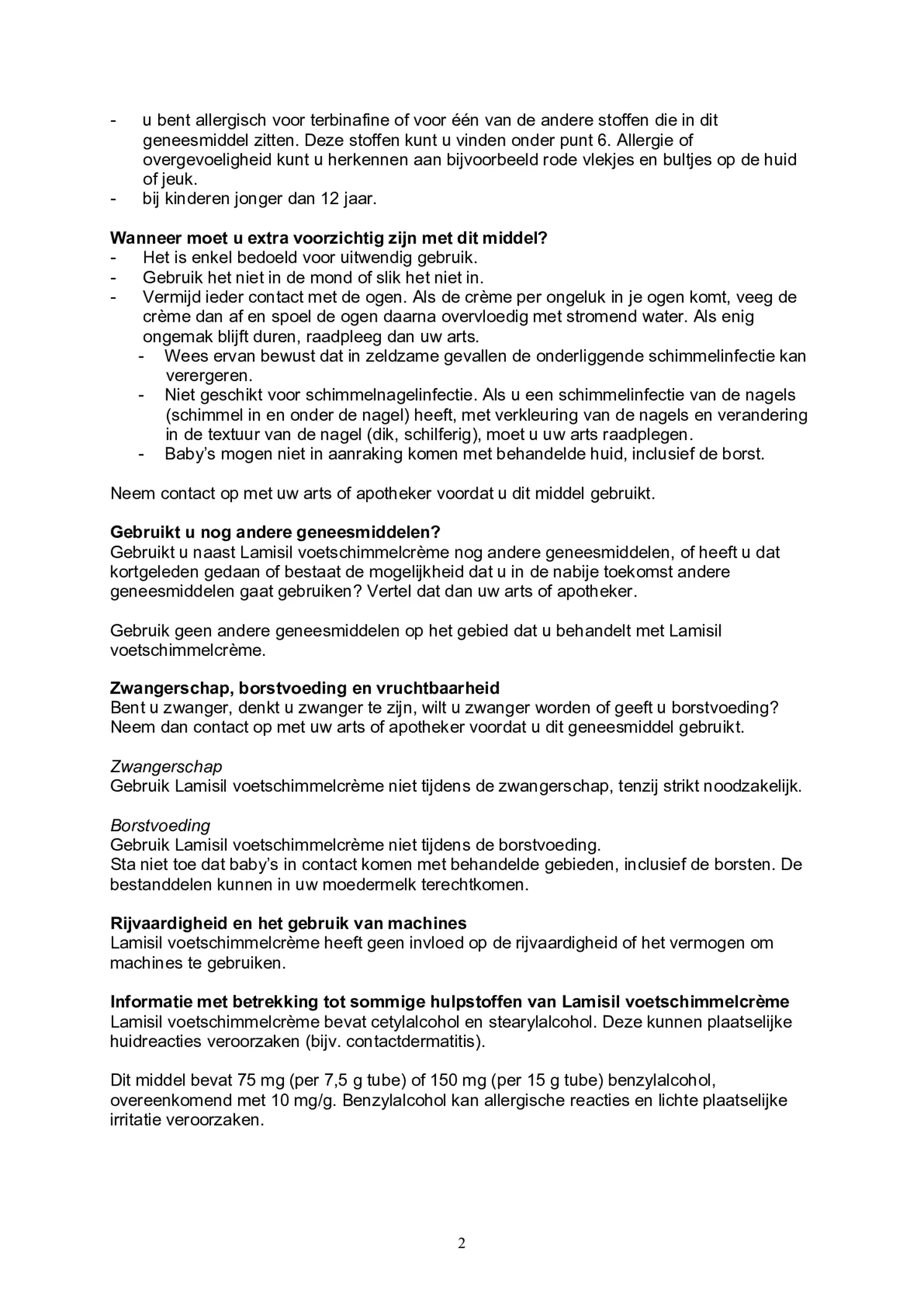 Voetschimmelcrème afbeelding van document #2, bijsluiter