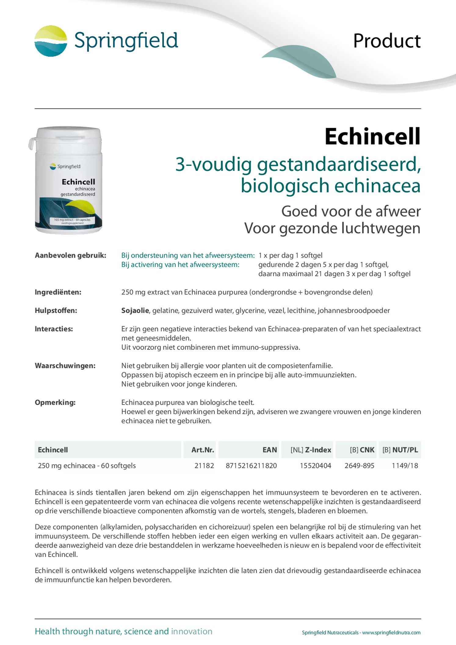 Echincell Capsules afbeelding van document #1, gebruiksaanwijzing