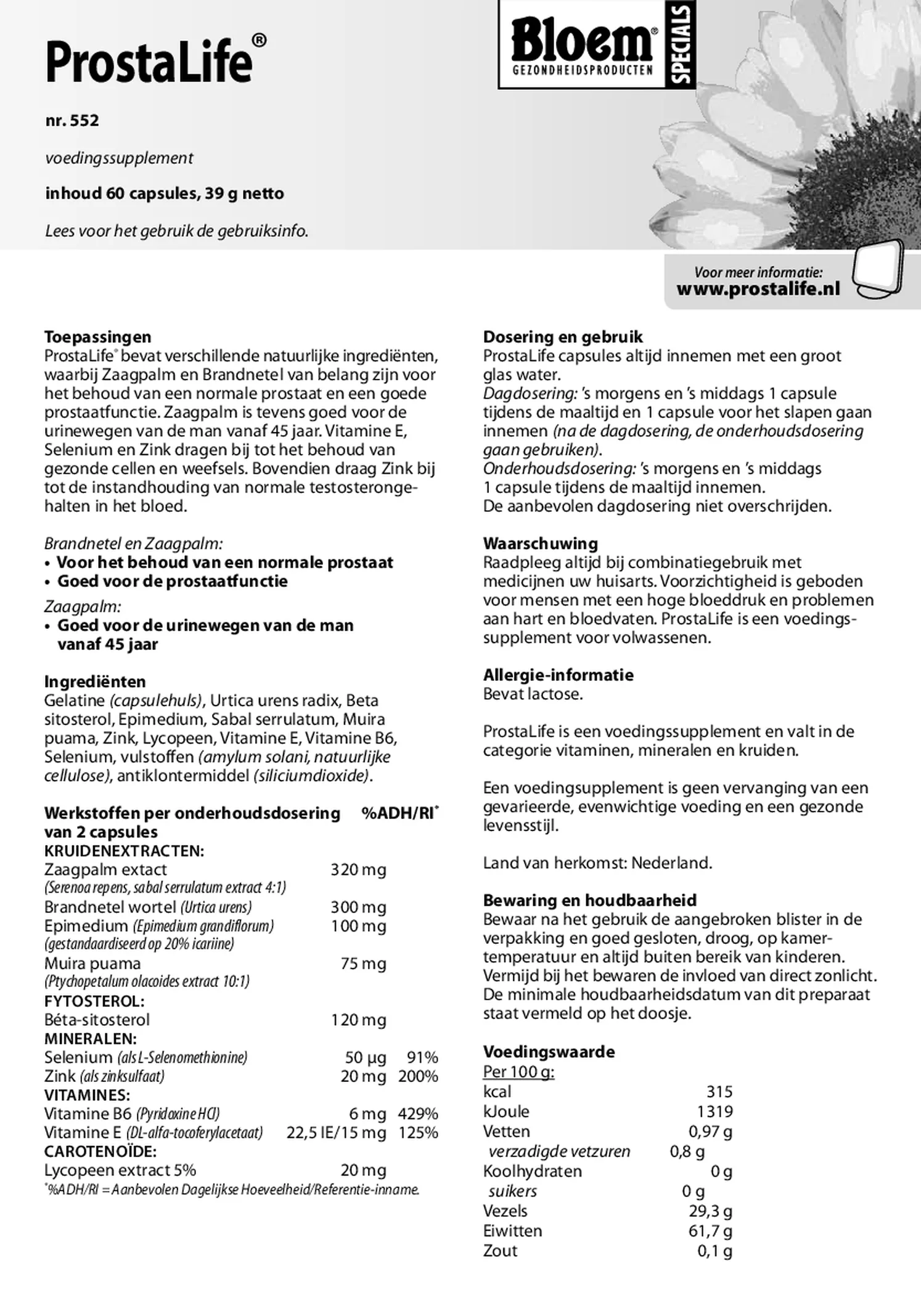 Prostalife Capsules afbeelding van document #1, gebruiksaanwijzing