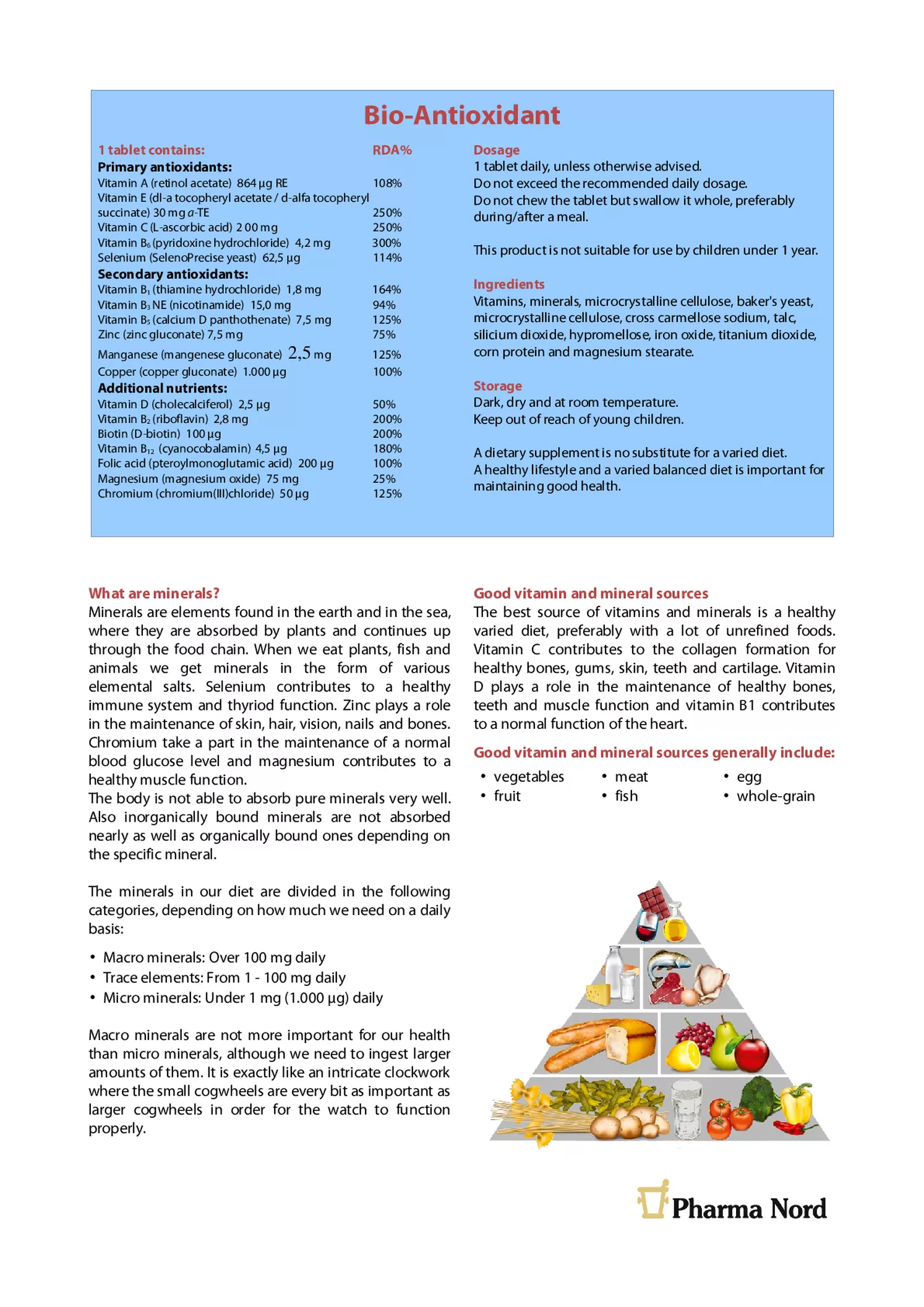 Bio-Multi Tabletten afbeelding van document #2, informatiefolder