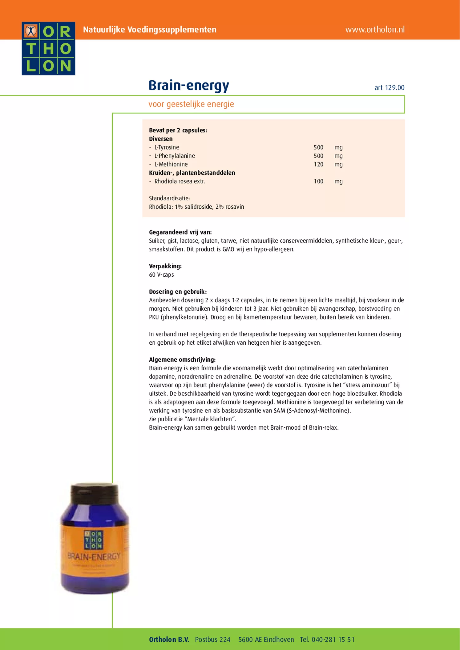 Brain Energy Capsules afbeelding van document #1, informatiefolder