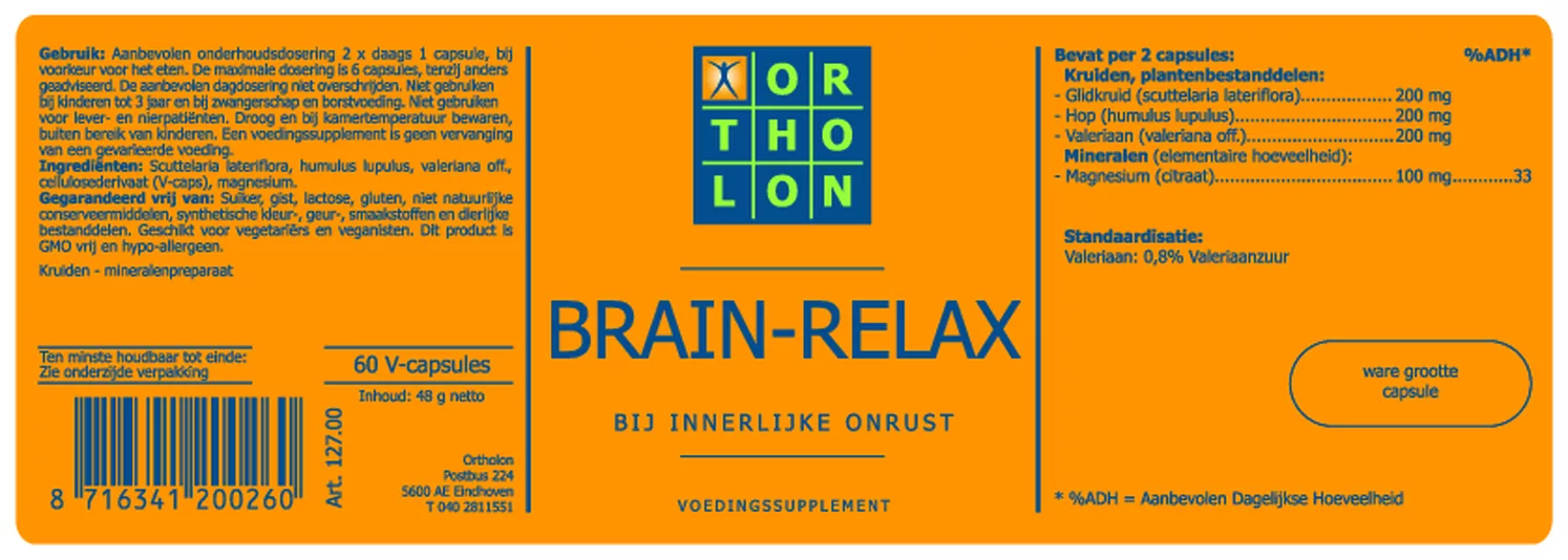 Brain Relax Capsules afbeelding van document #1, etiket