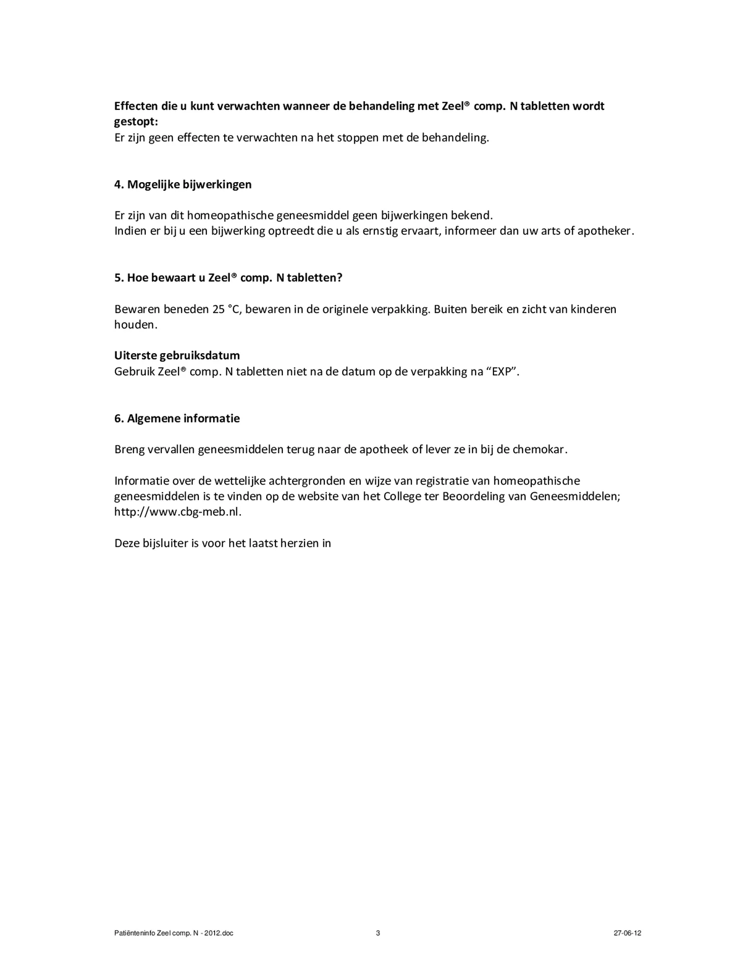 Zeel Compositum N Tabletten afbeelding van document #3, bijsluiter