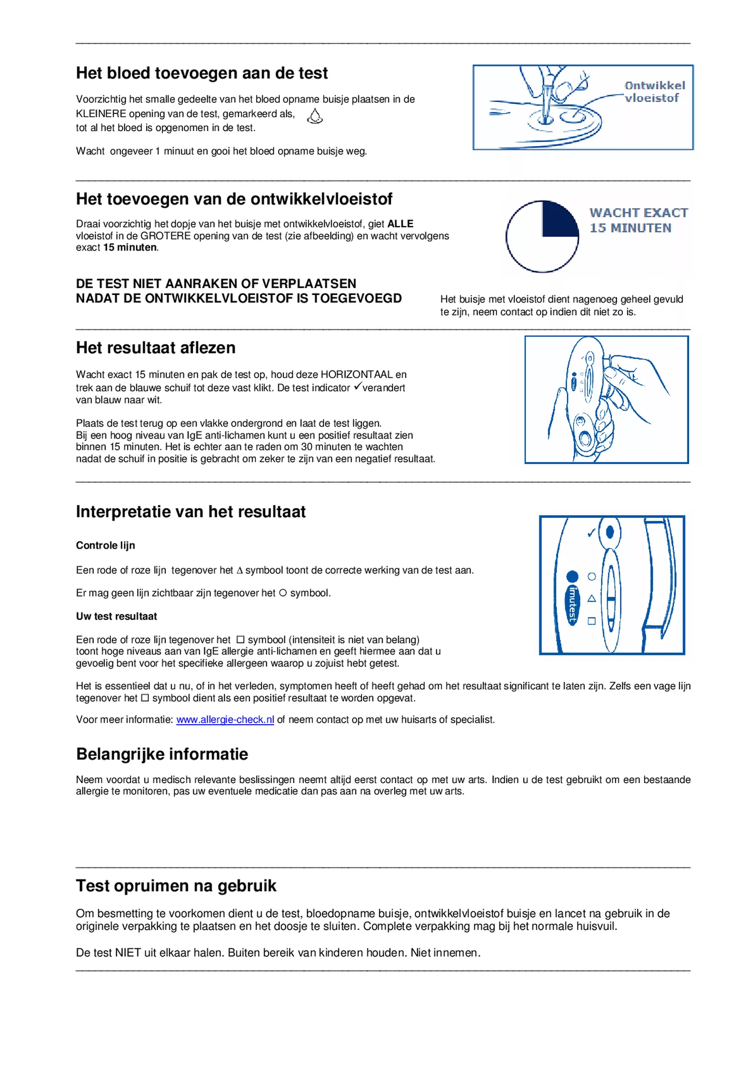 Allergie Check Huisstofmijt afbeelding van document #2, gebruiksaanwijzing