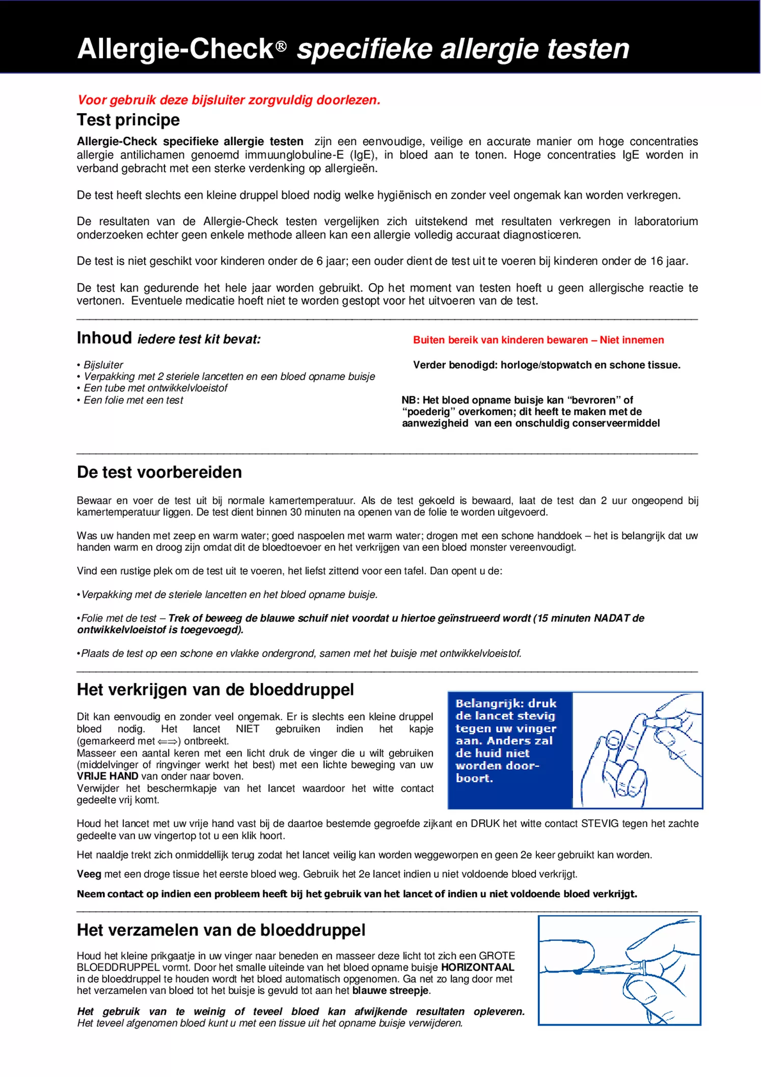 Allergie Check Kat afbeelding van document #1, gebruiksaanwijzing