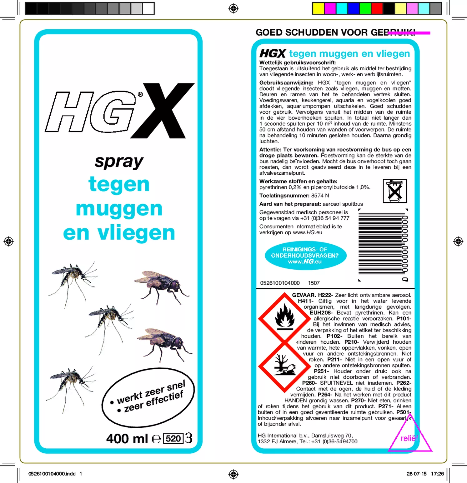 X Spray Tegen Muggen En Vliegen afbeelding van document #1, etiket