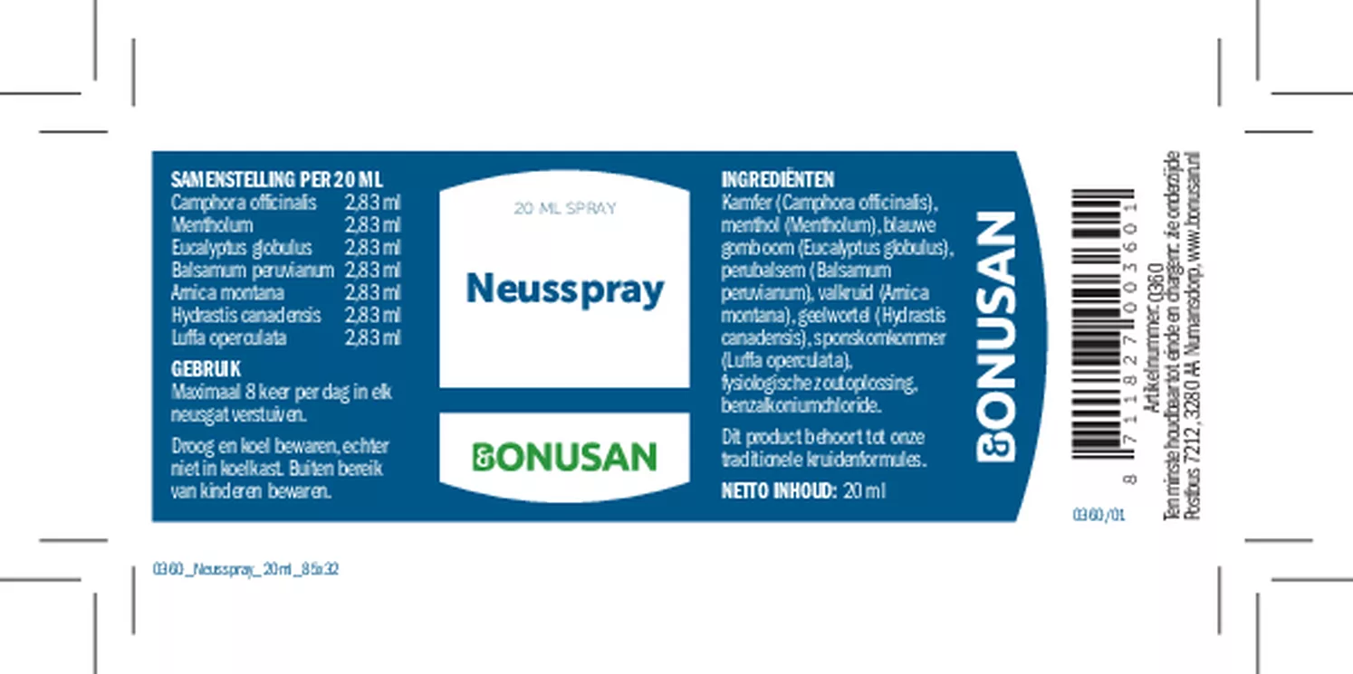 Neusspray afbeelding van document #1, etiket