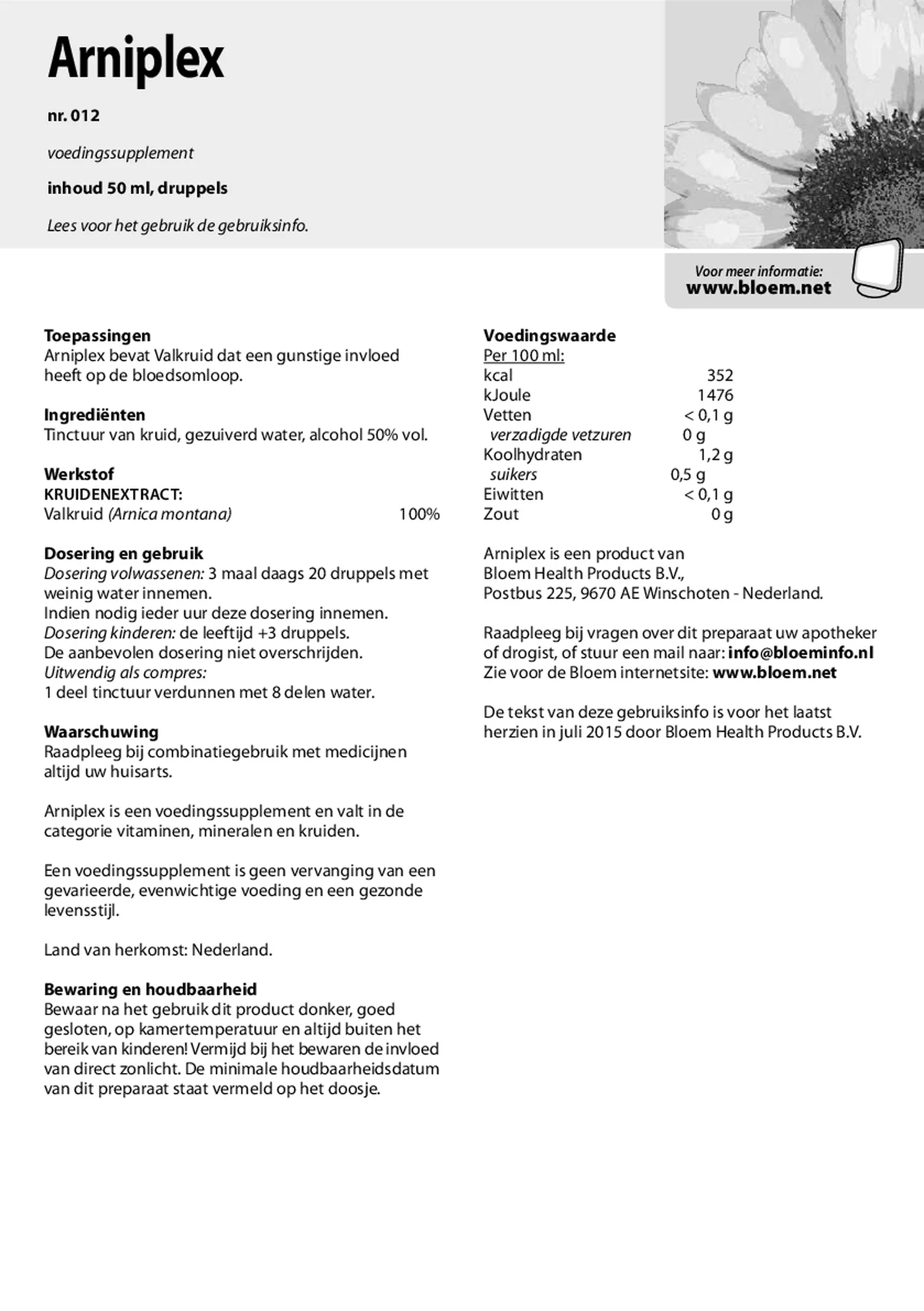 Arniplex Druppels afbeelding van document #1, gebruiksaanwijzing