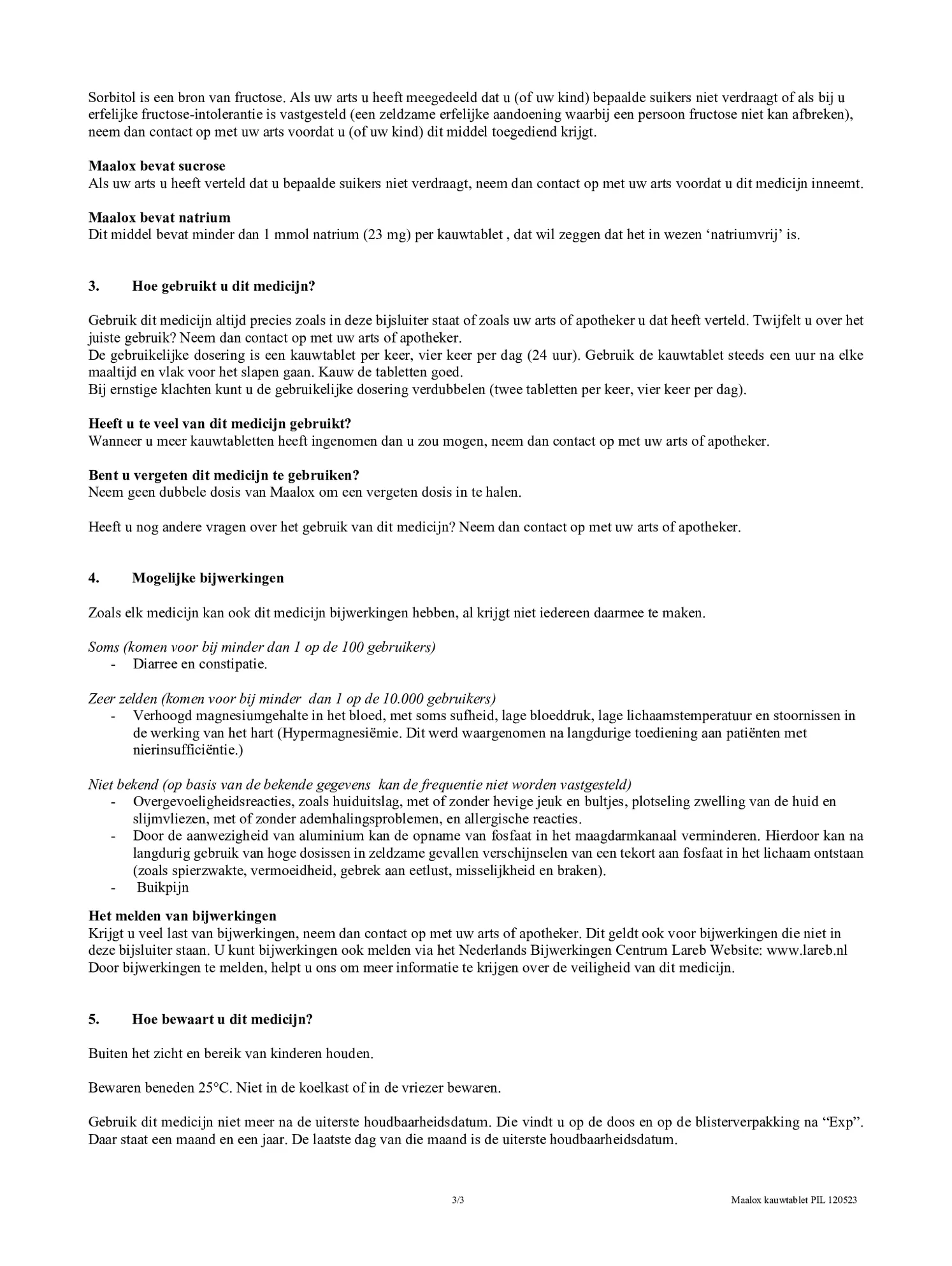 Kauwtabletten afbeelding van document #3, bijsluiter