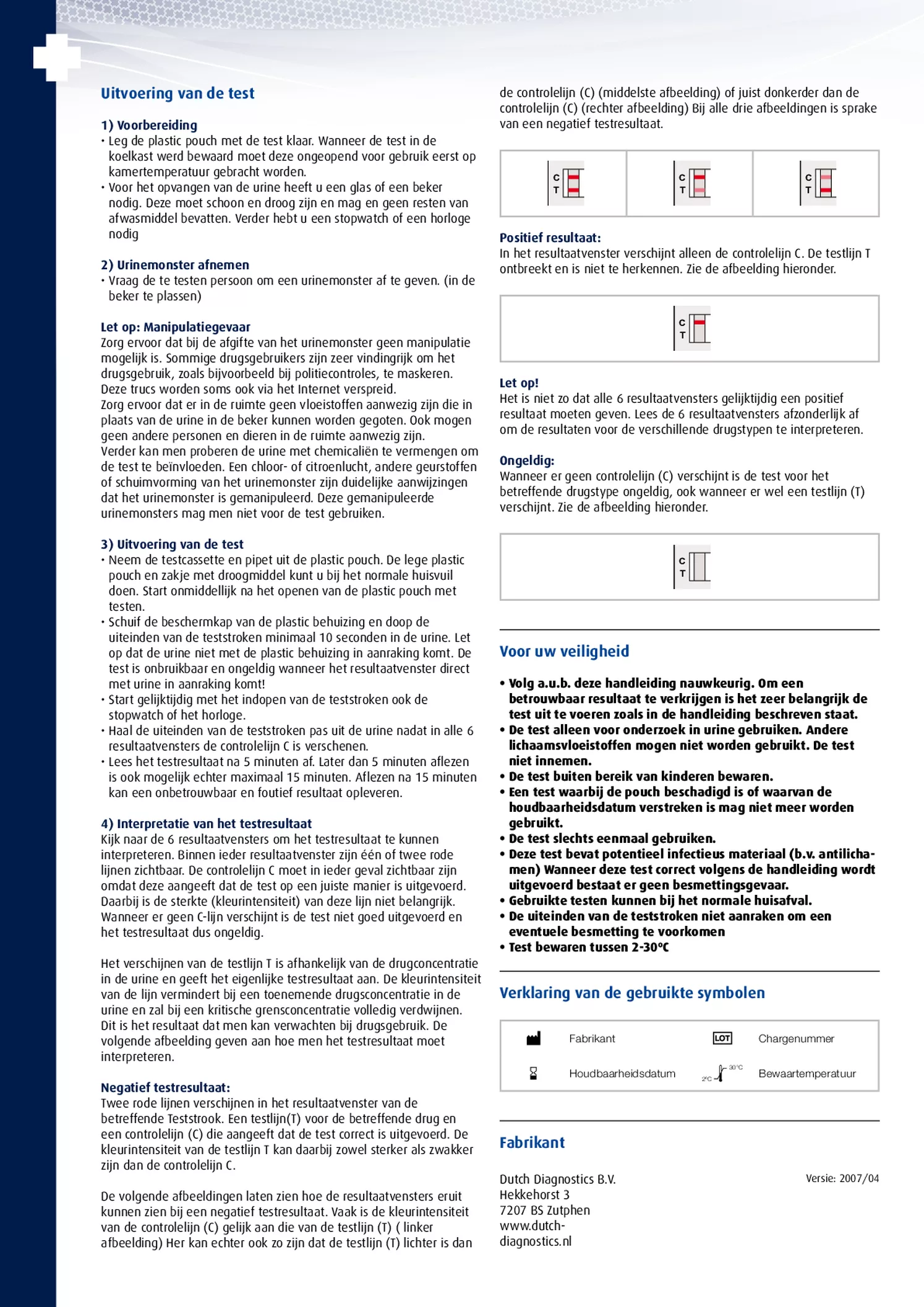 Drugstest Multi 6 afbeelding van document #2, gebruiksaanwijzing