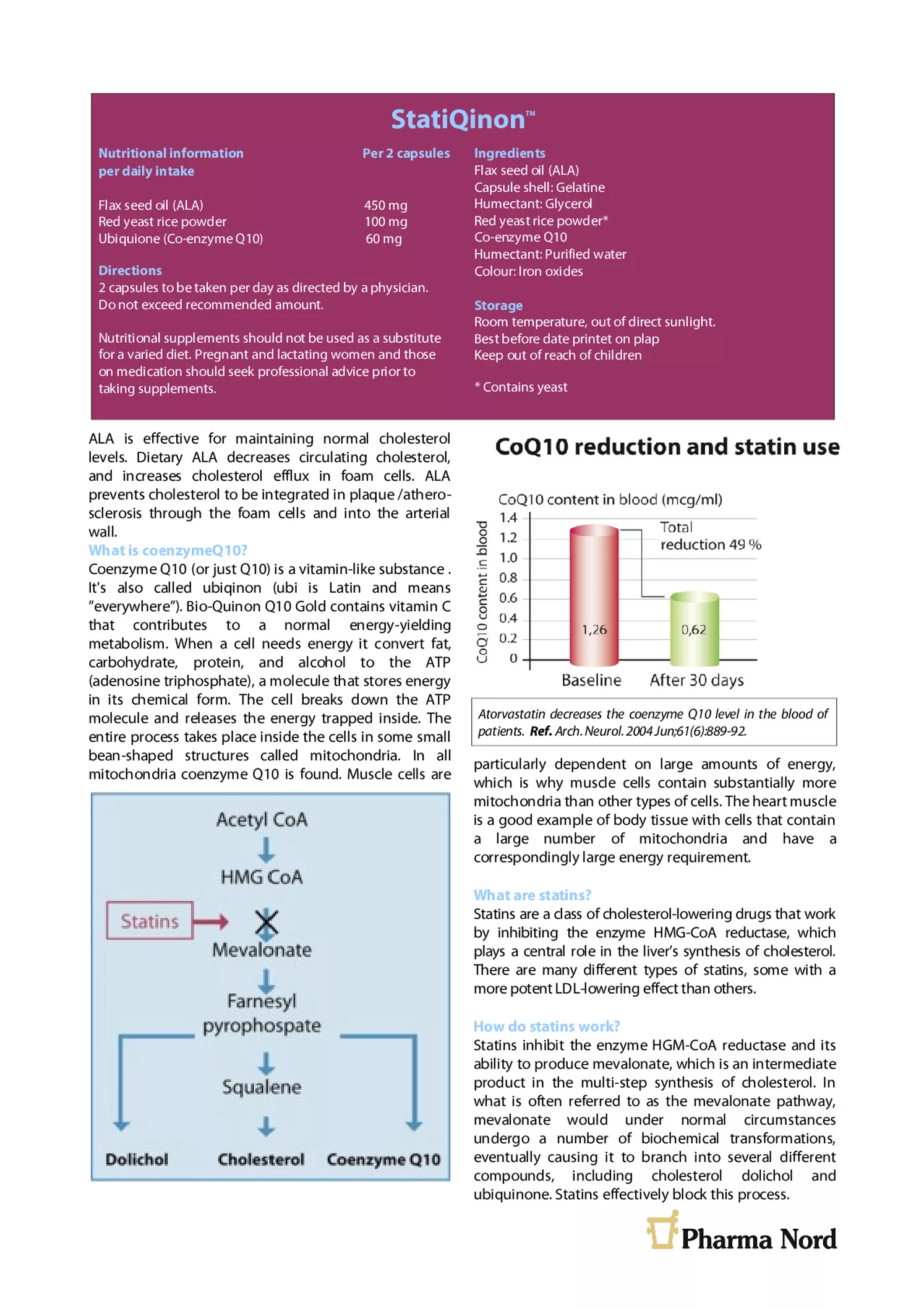 StatiQinon Capsules afbeelding van document #2, informatiefolder