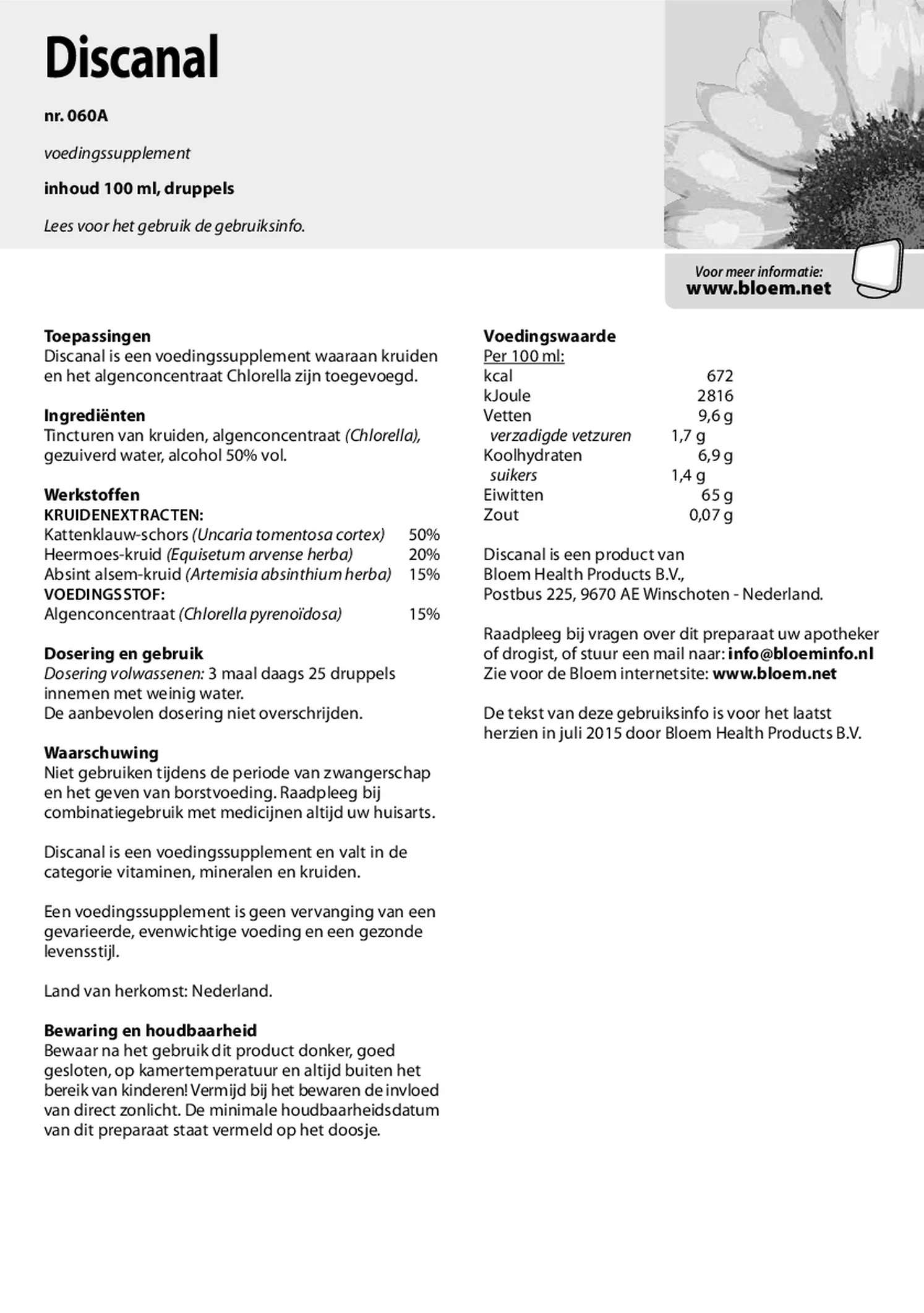 Discanal Druppels afbeelding van document #1, gebruiksaanwijzing