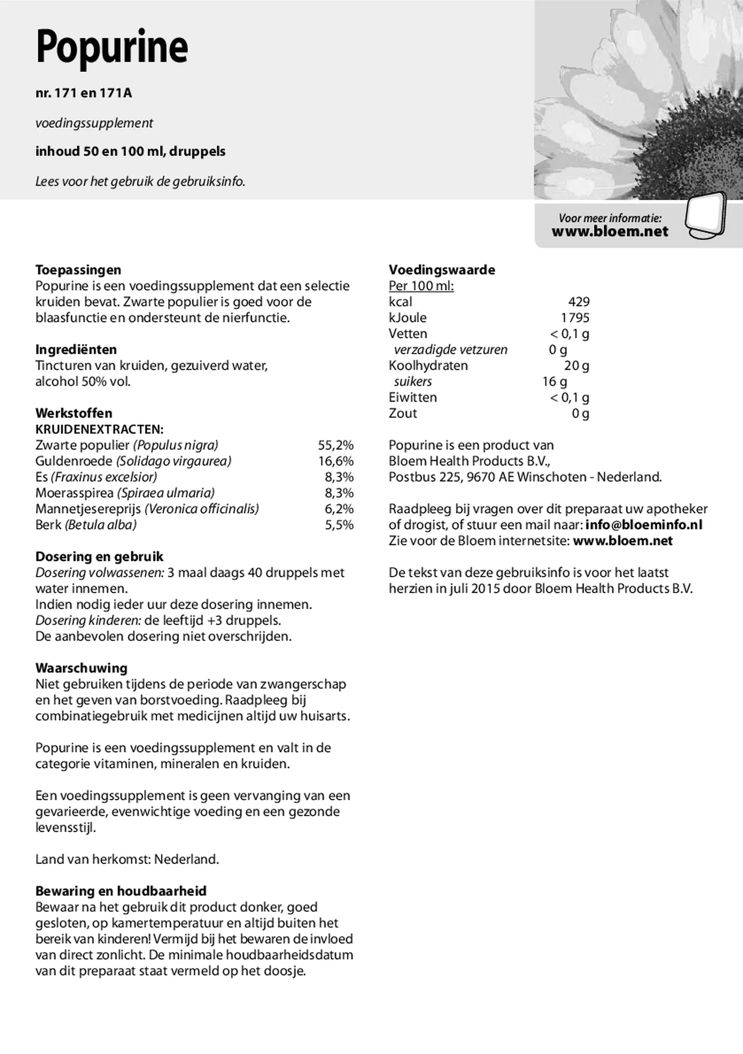 Popurine Druppels afbeelding van document #1, gebruiksaanwijzing