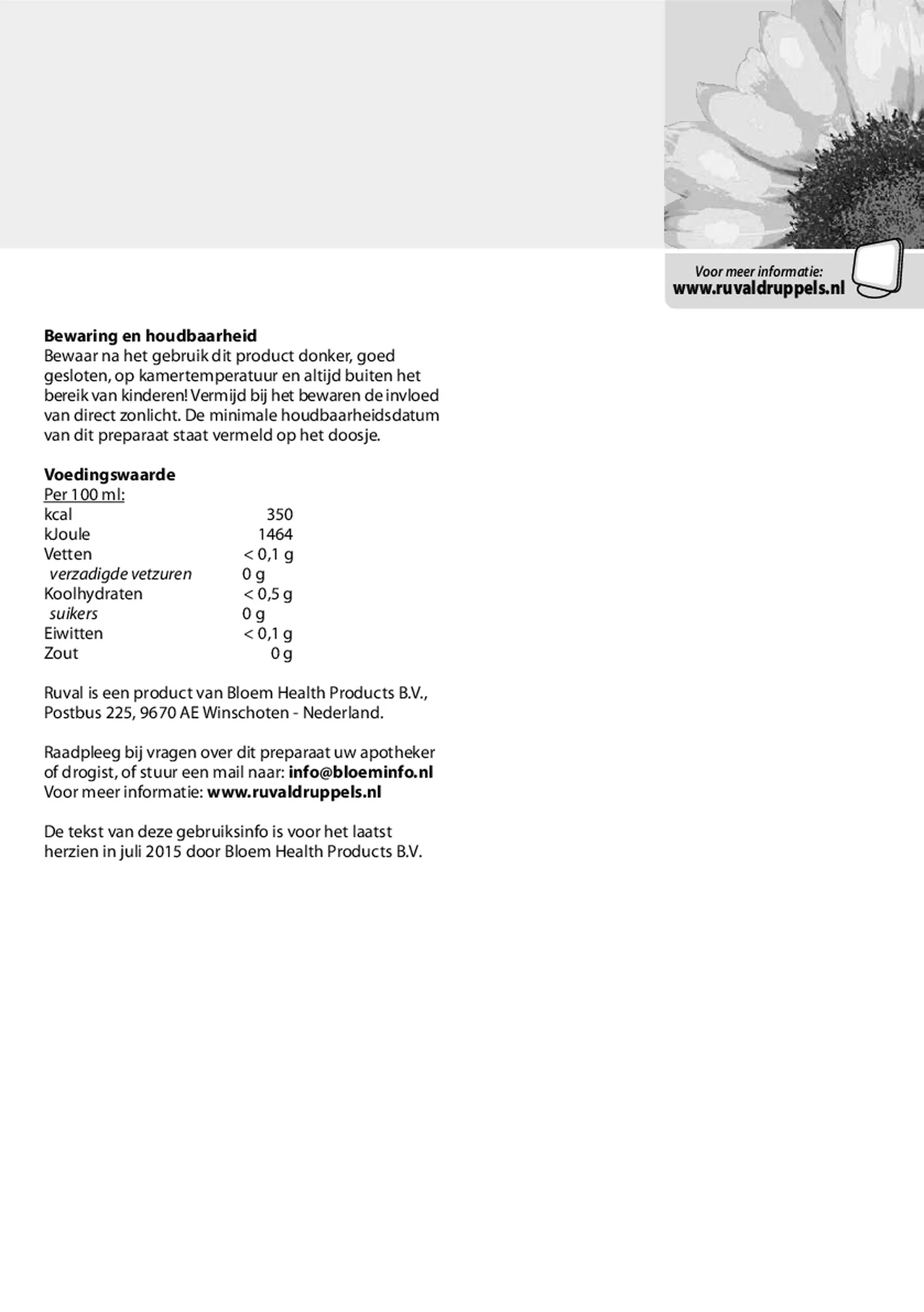 Ruval Druppels afbeelding van document #2, gebruiksaanwijzing