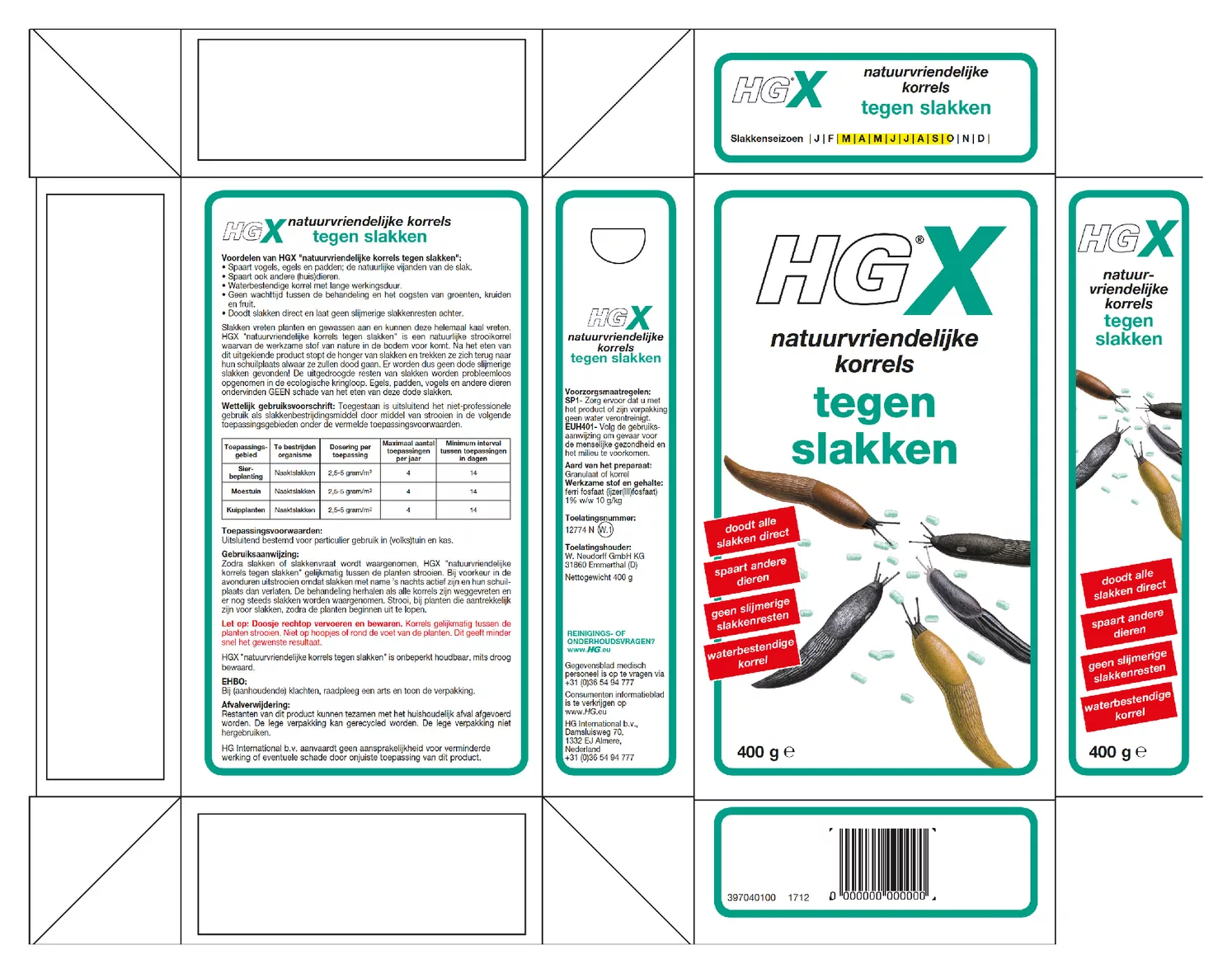 X Natuurvriendelijke Korrels Tegen Slakken afbeelding van document #1, etiket