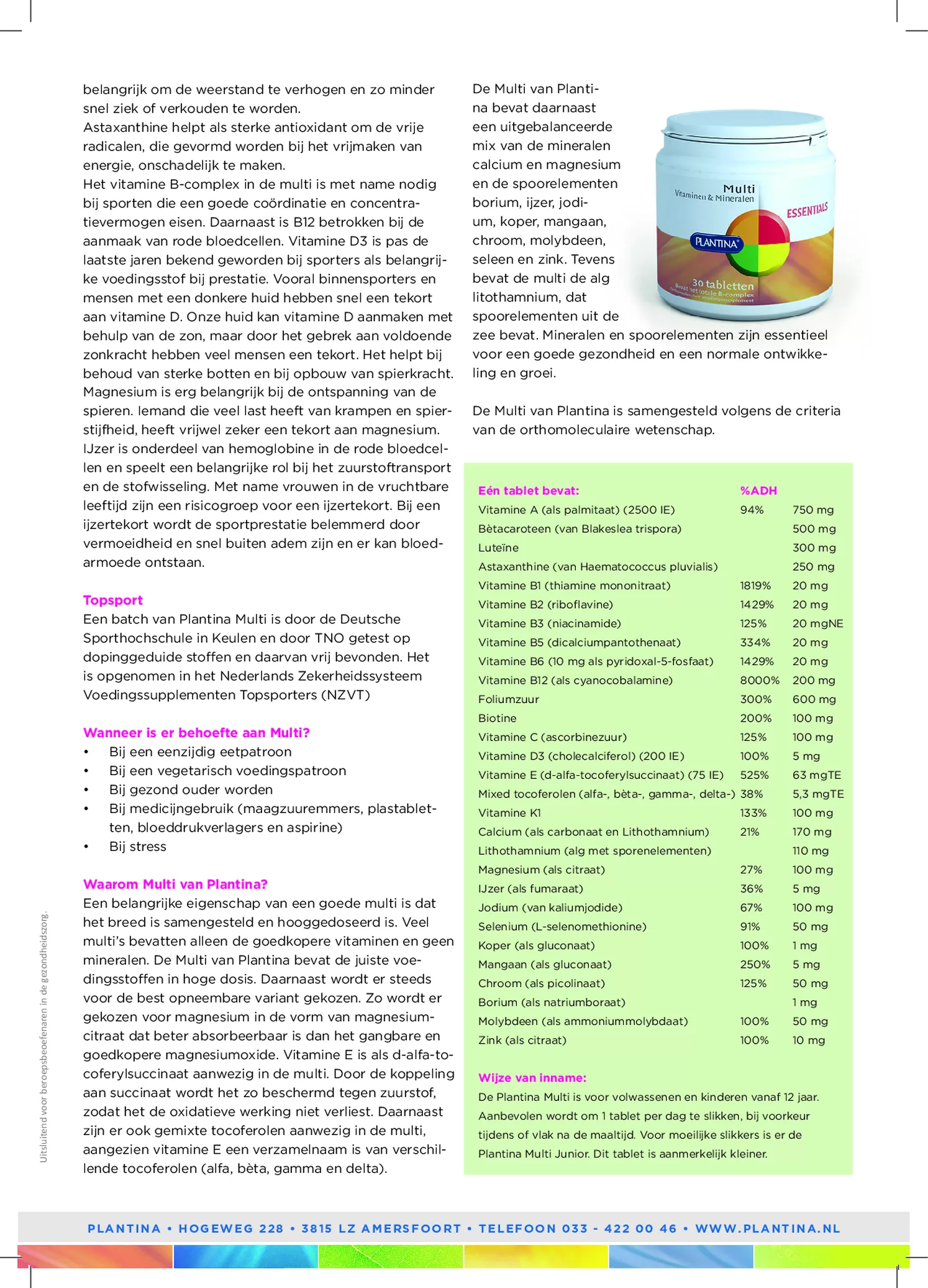 Essentials Multi Tabletten afbeelding van document #2, productonderzoek