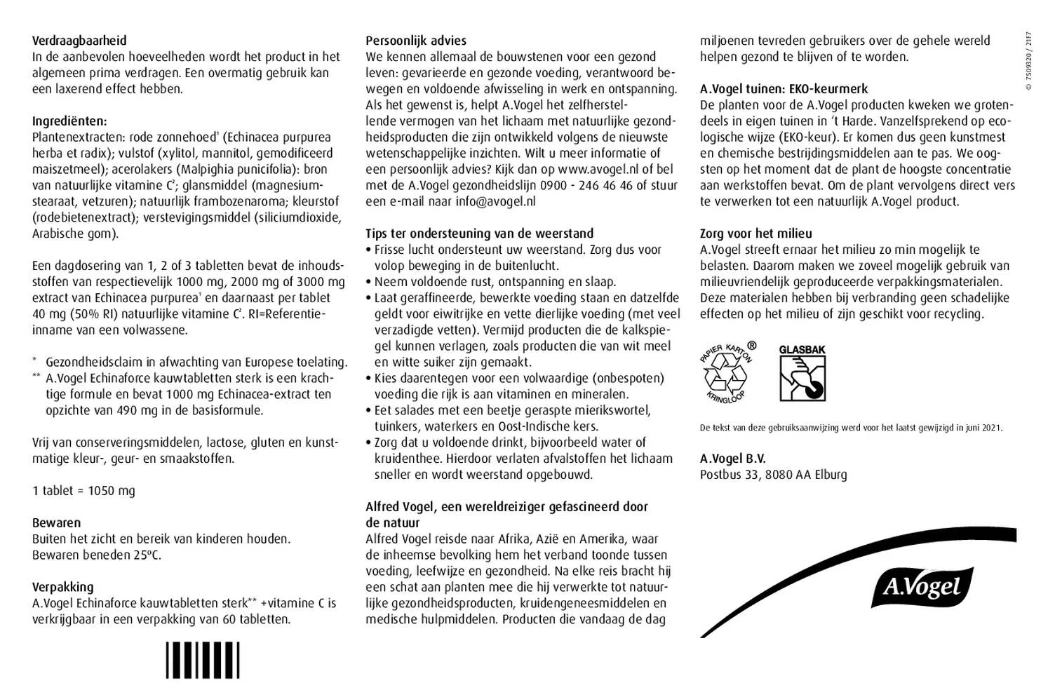 Echinaforce Kauwtabletten sterk** + Vitamine C Tabletten afbeelding van document #2, gebruiksaanwijzing