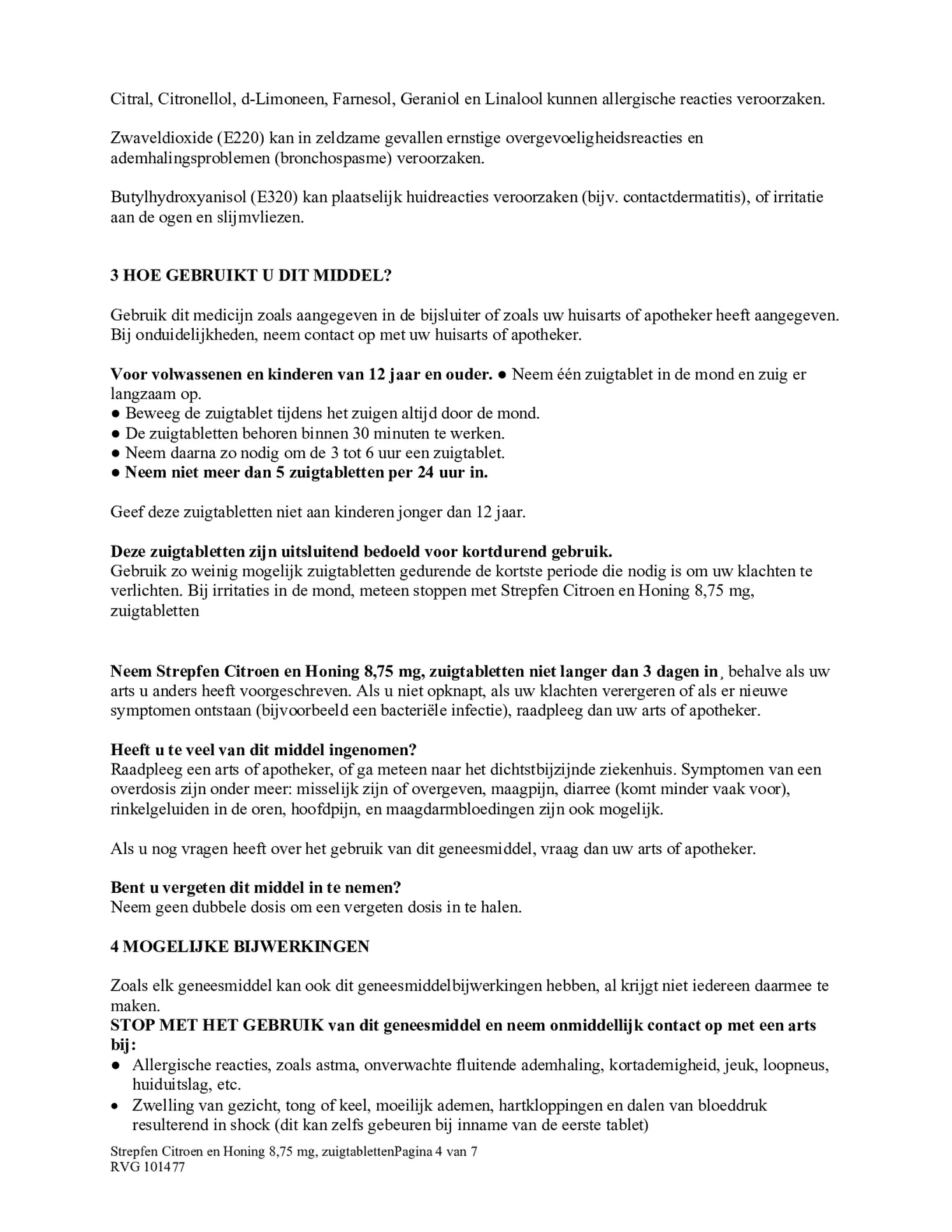 Citroen & Honing Zuigtabletten afbeelding van document #4, bijsluiter