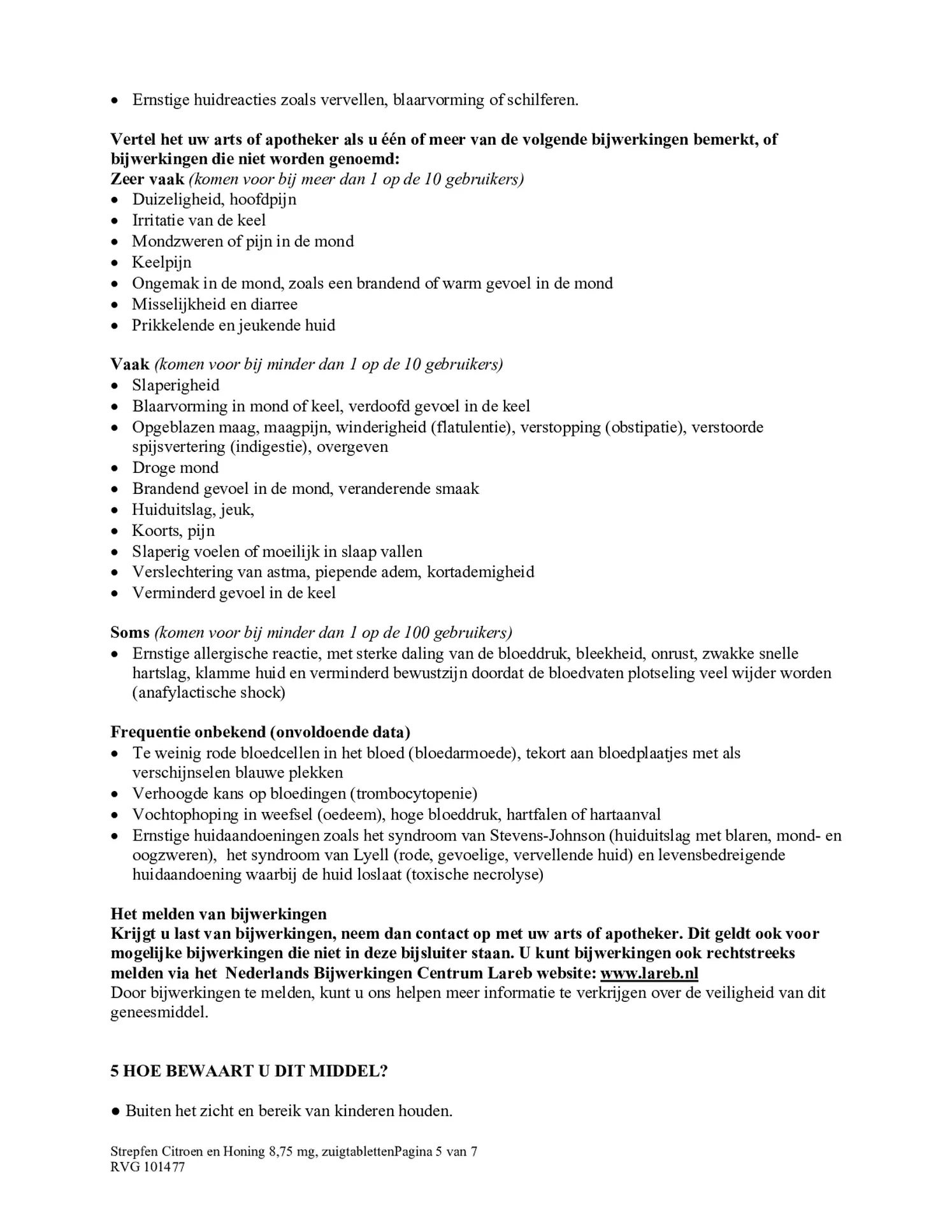 Citroen & Honing Zuigtabletten afbeelding van document #5, bijsluiter