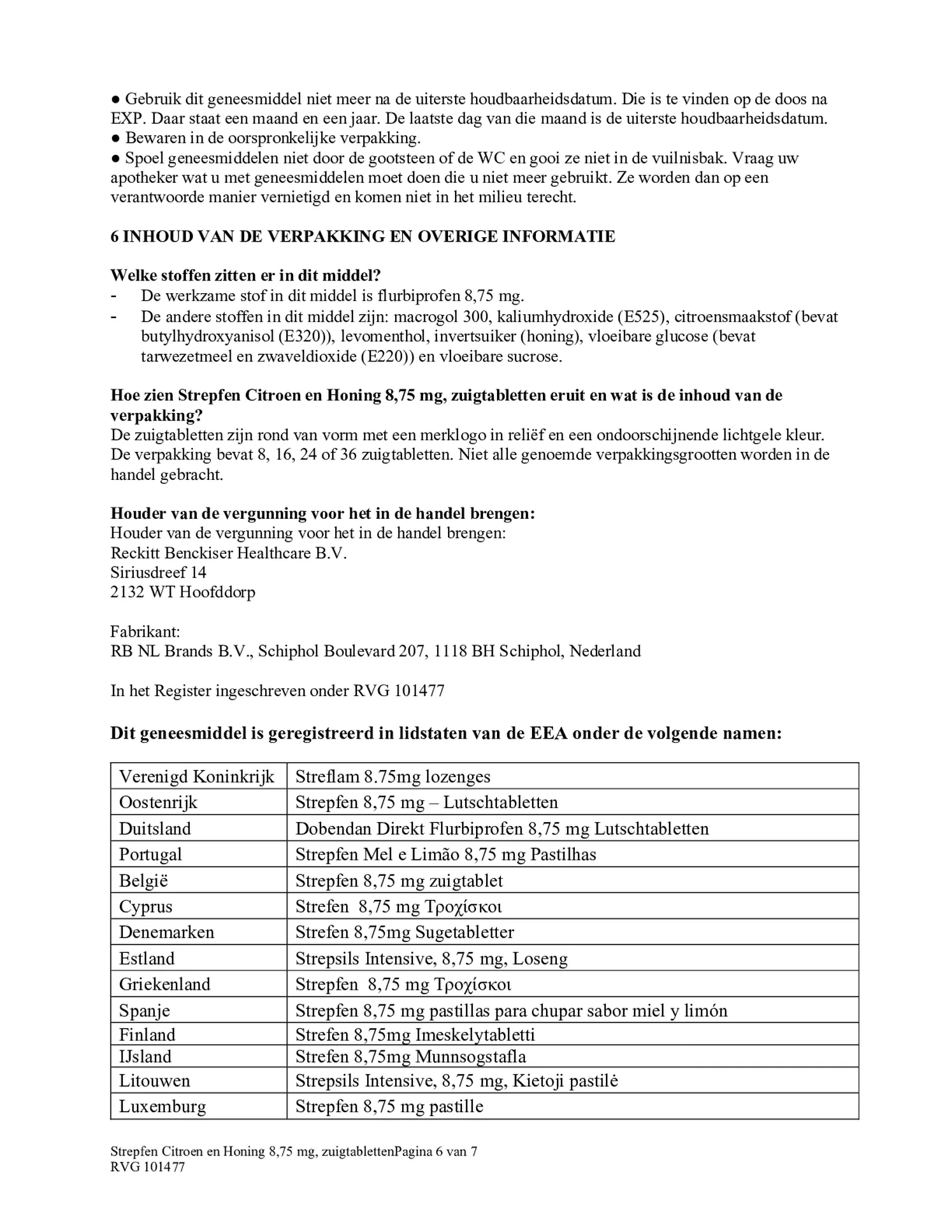 Citroen & Honing Zuigtabletten afbeelding van document #6, bijsluiter