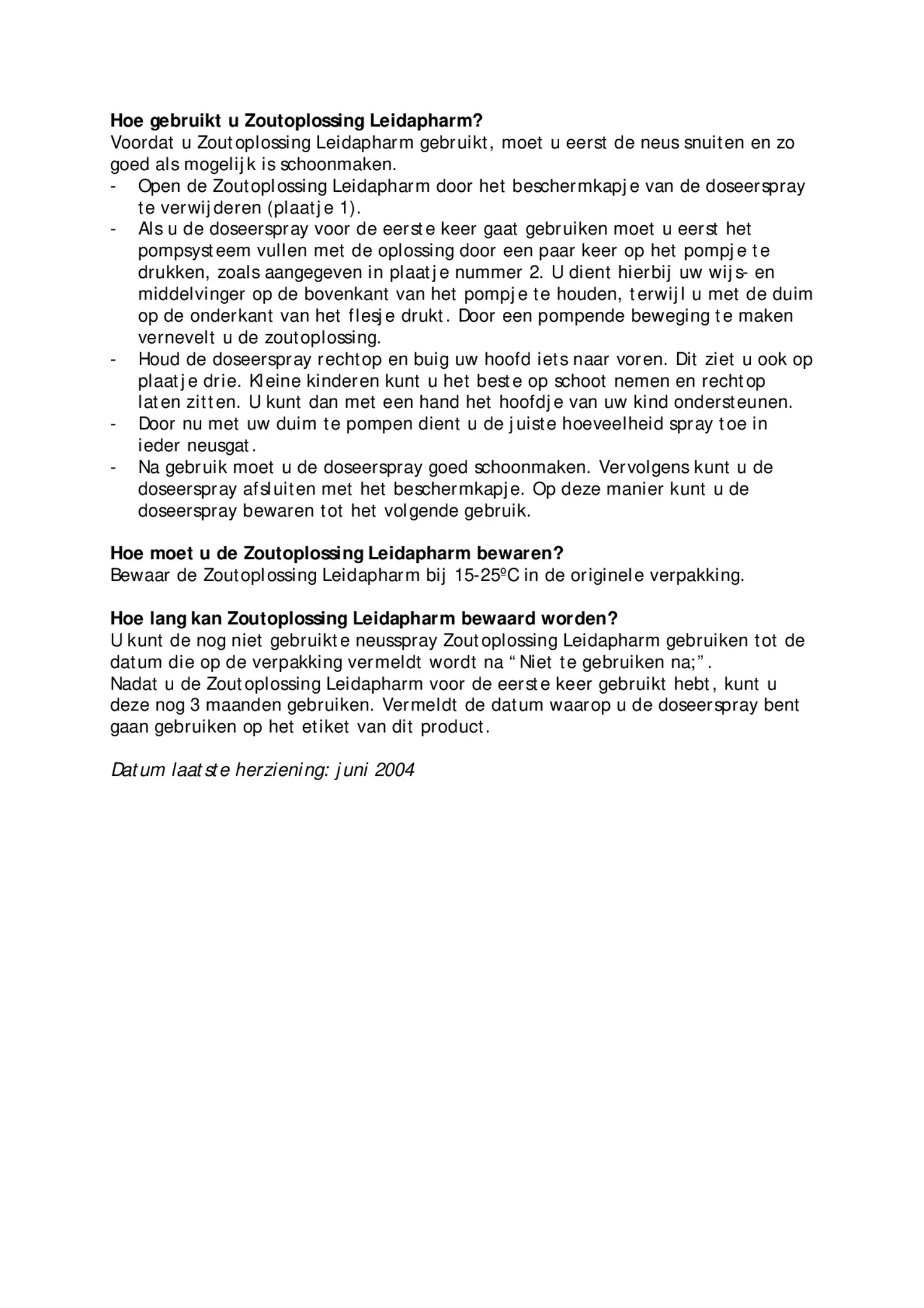 Zoutoplossing Voor Baby En Kind afbeelding van document #2, gebruiksaanwijzing