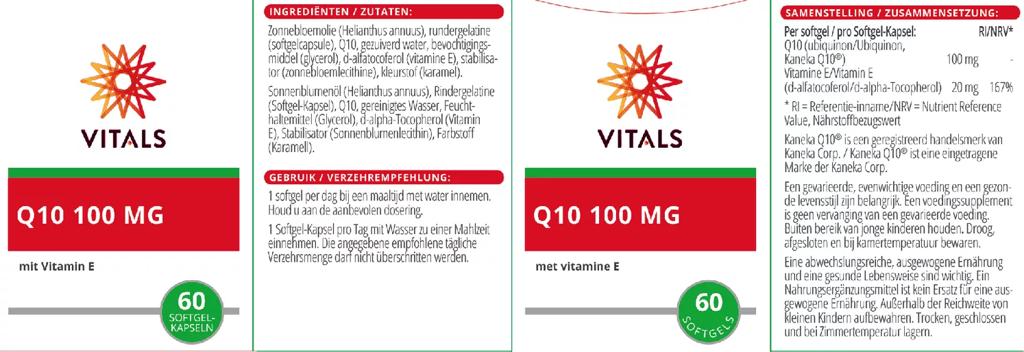 Q10 100mg Softgels afbeelding van document #1, etiket