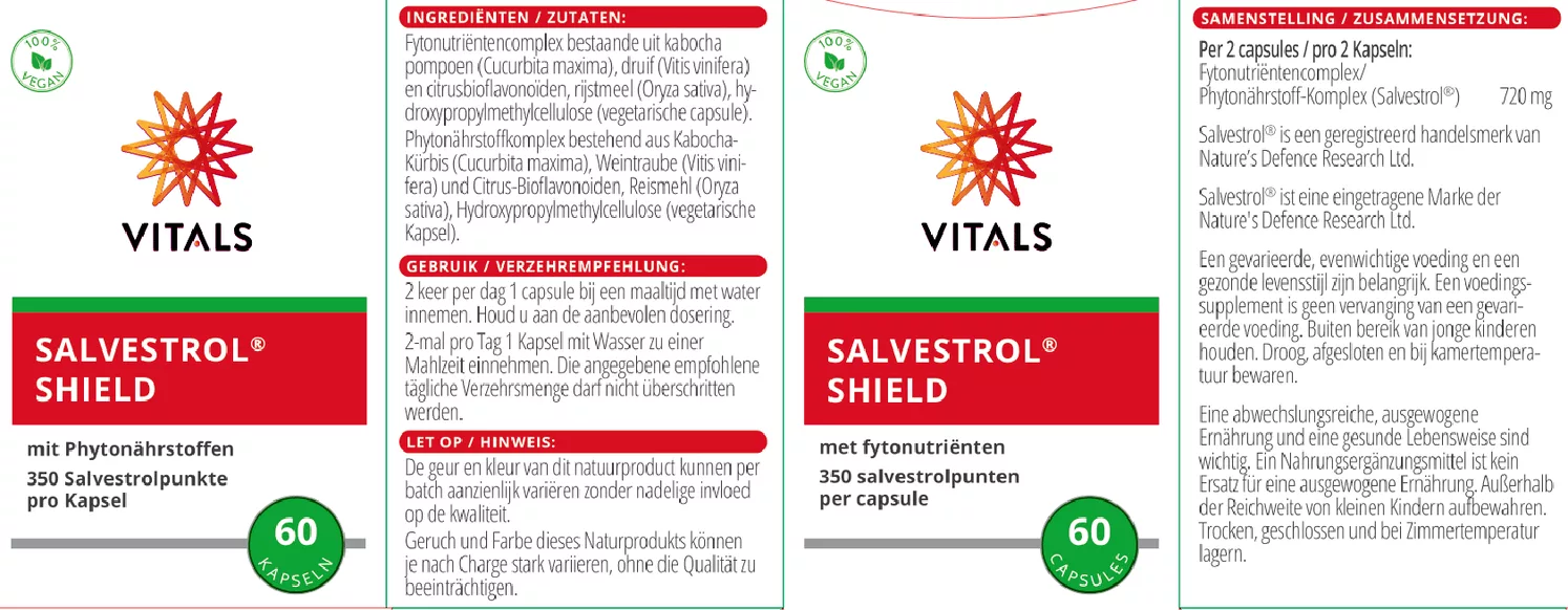 Salvestrol Shield Capsules afbeelding van document #1, etiket