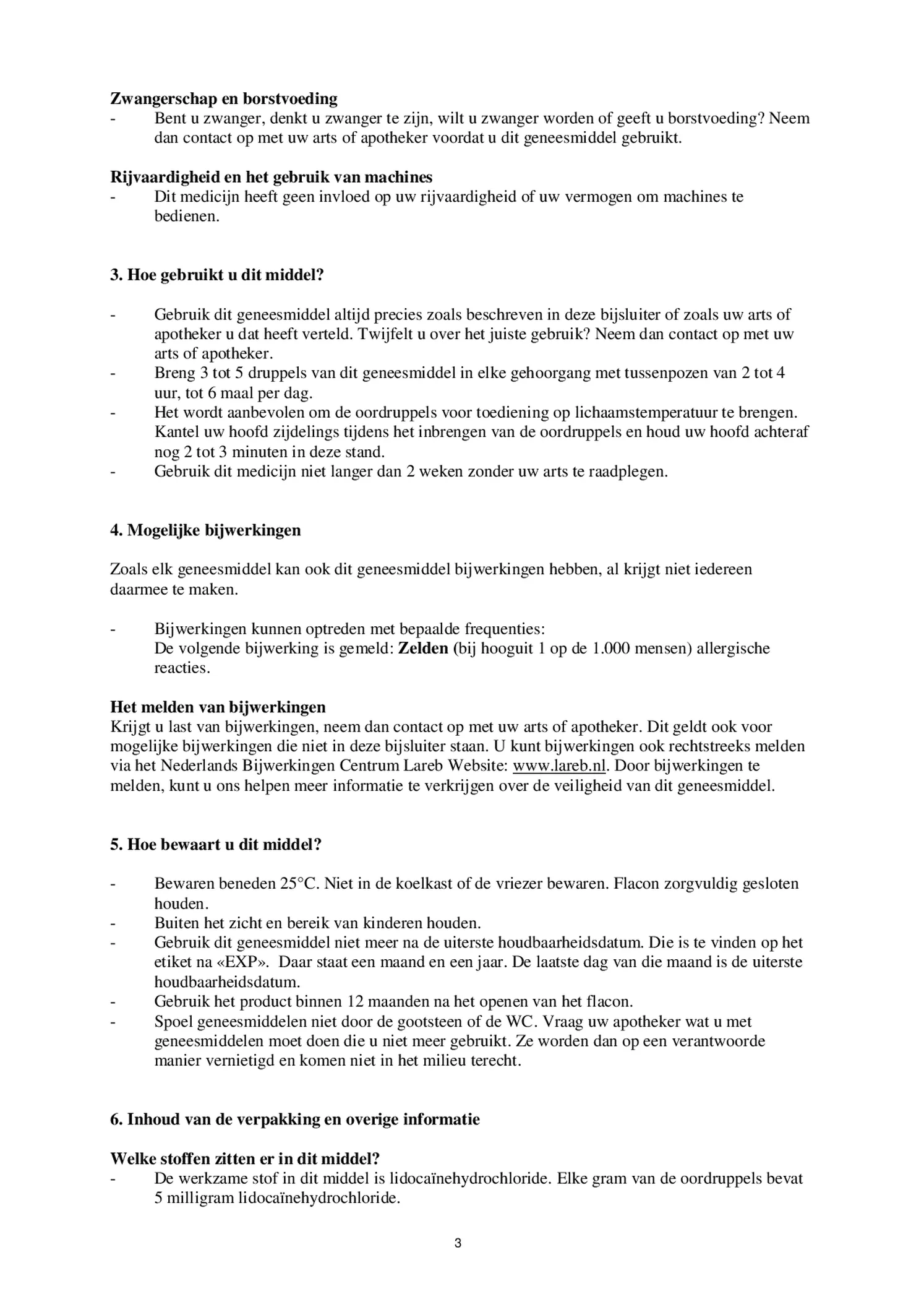 Oordruppels afbeelding van document #3, bijsluiter