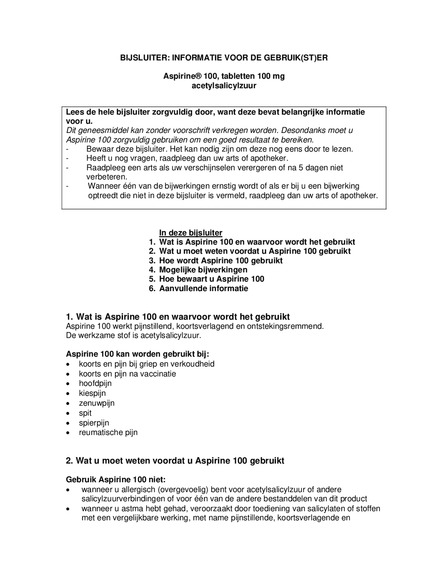 100mg Tabletten afbeelding van document #1, bijsluiter