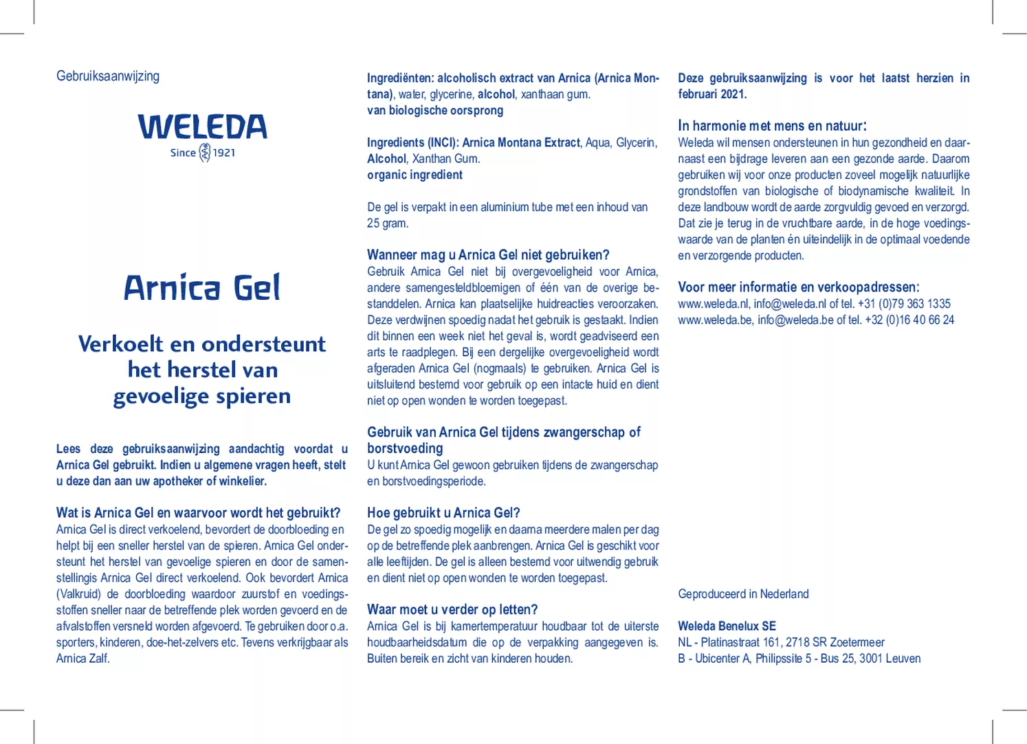 Arnica Gel afbeelding van document #3, gebruiksaanwijzing