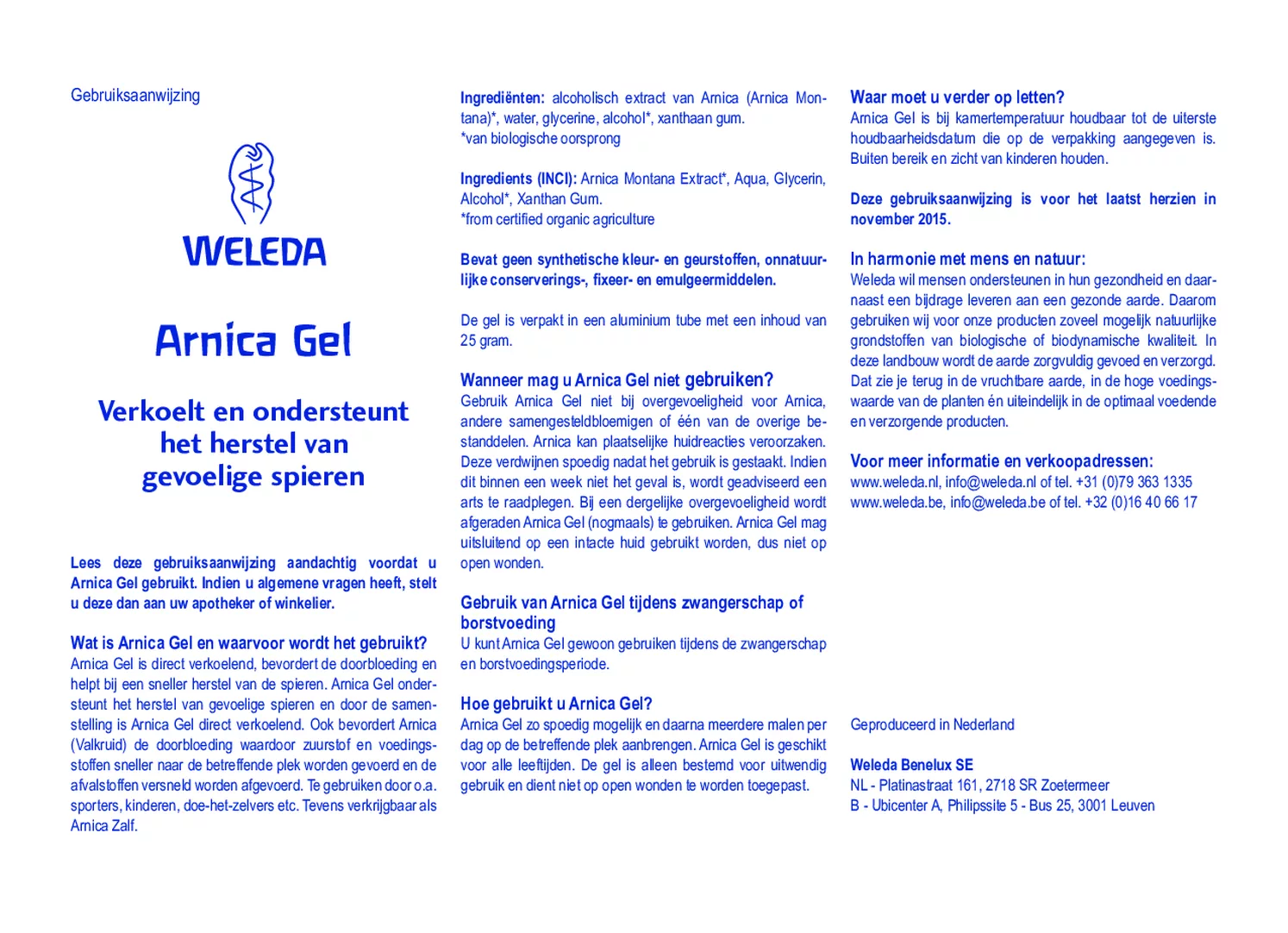 Arnica Gel afbeelding van document #1, gebruiksaanwijzing