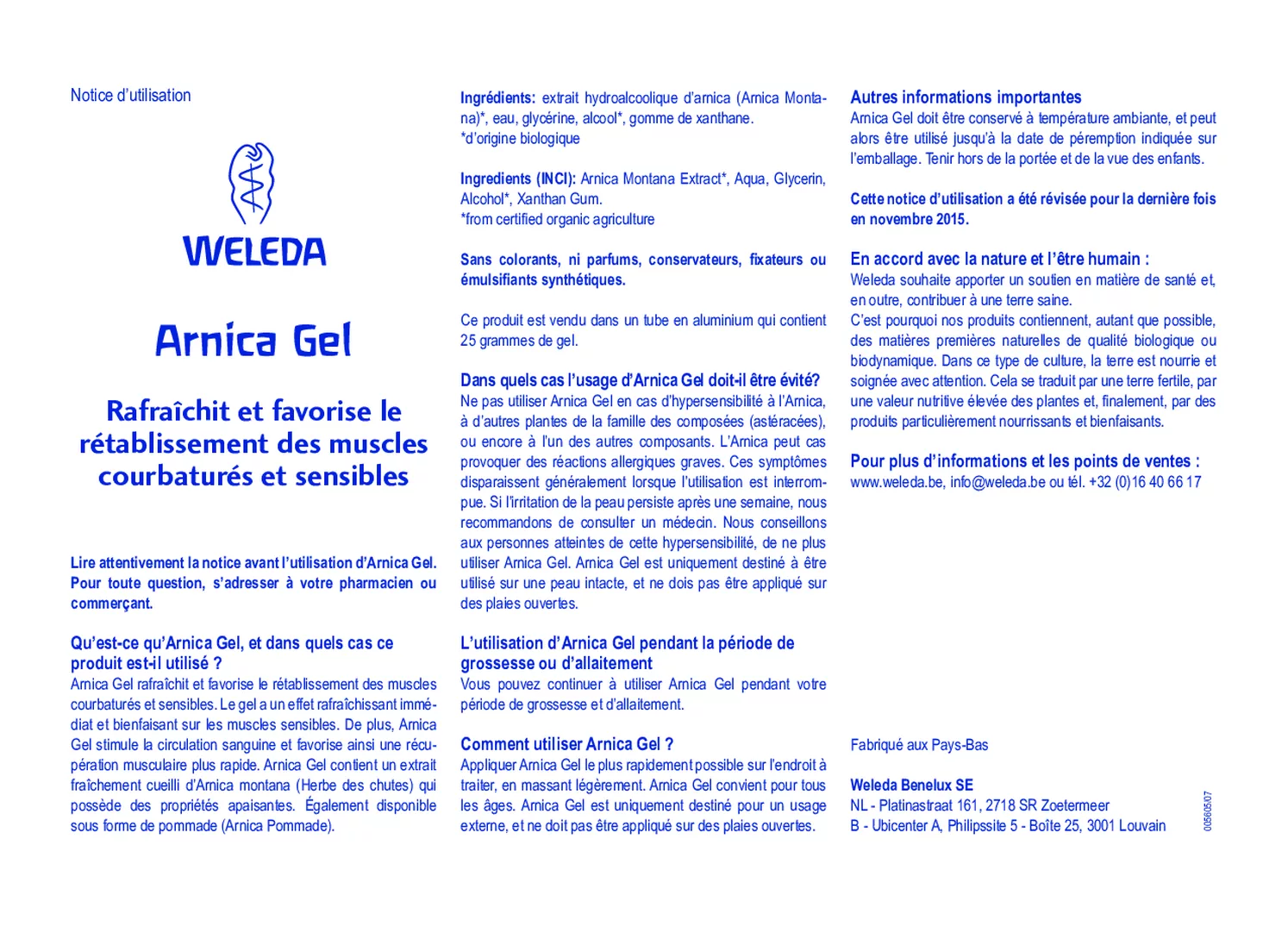 Arnica Gel afbeelding van document #2, gebruiksaanwijzing