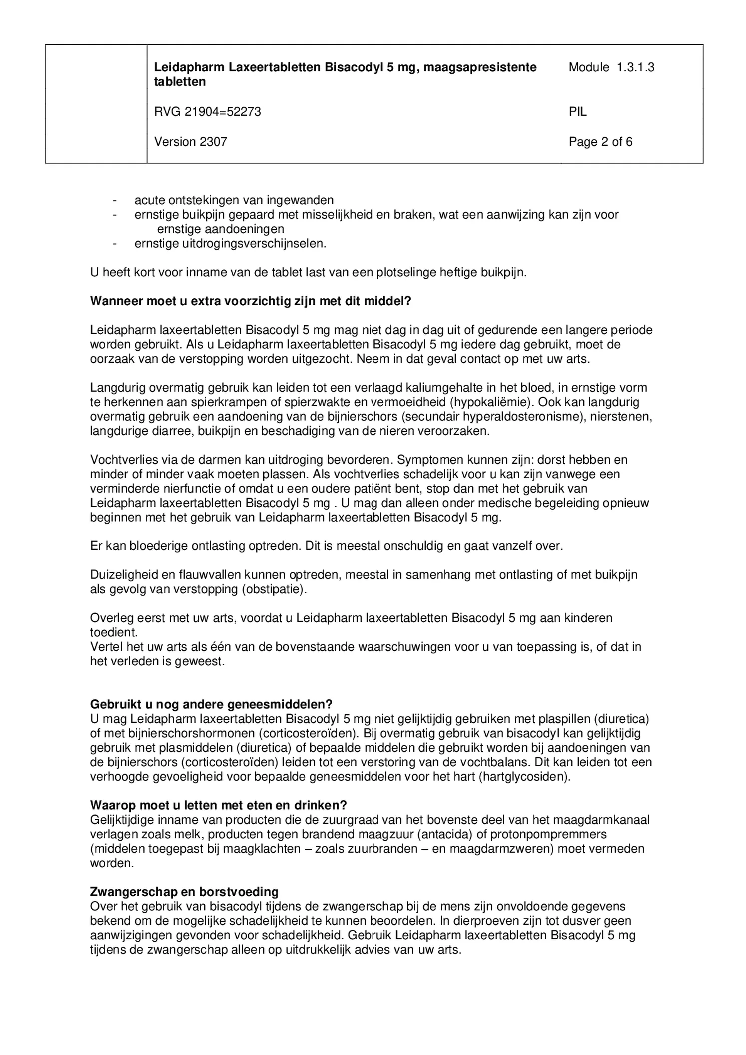 Bisacodyl Laxeer 5mg afbeelding van document #2, bijsluiter