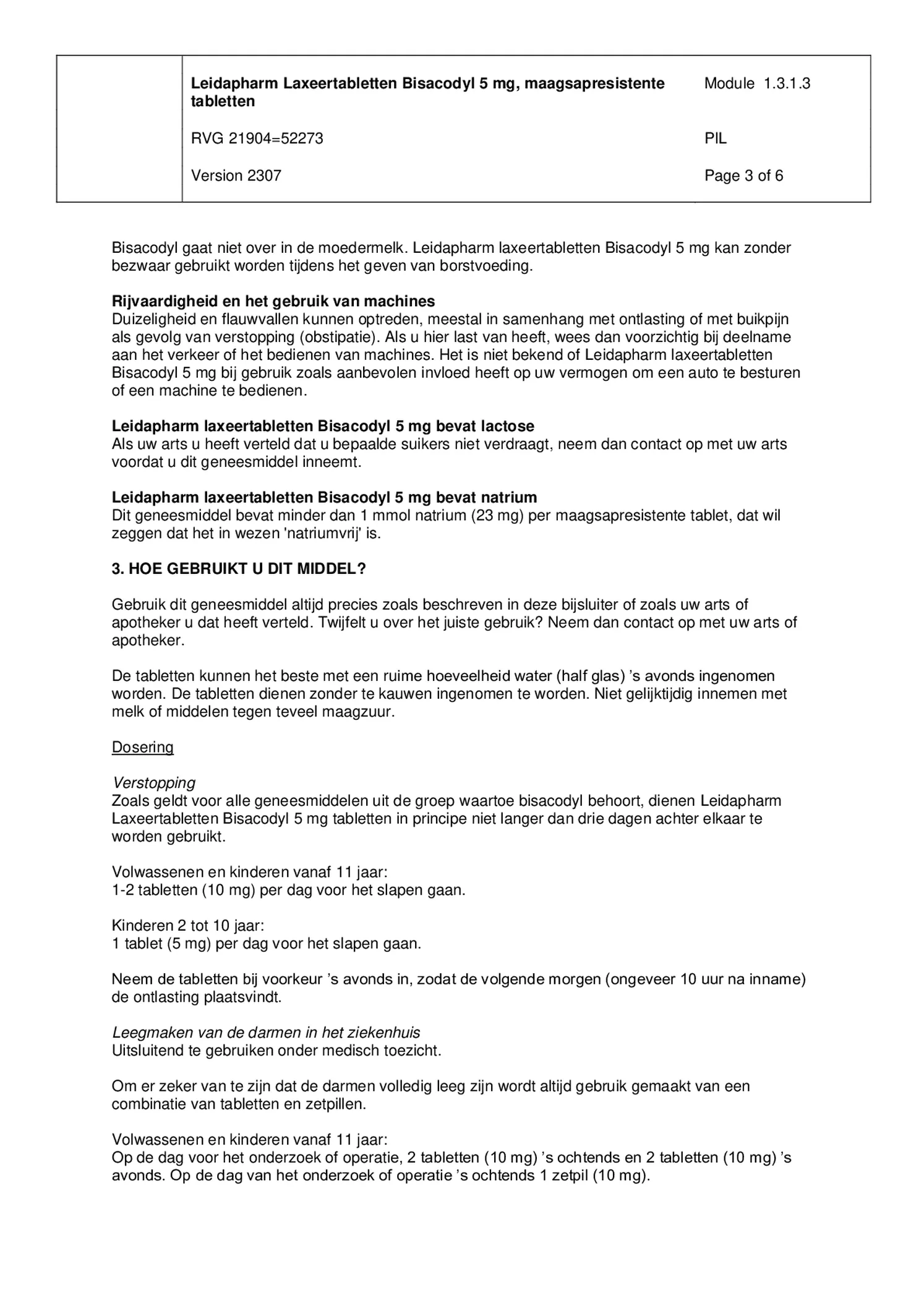 Bisacodyl Laxeer 5mg afbeelding van document #3, bijsluiter