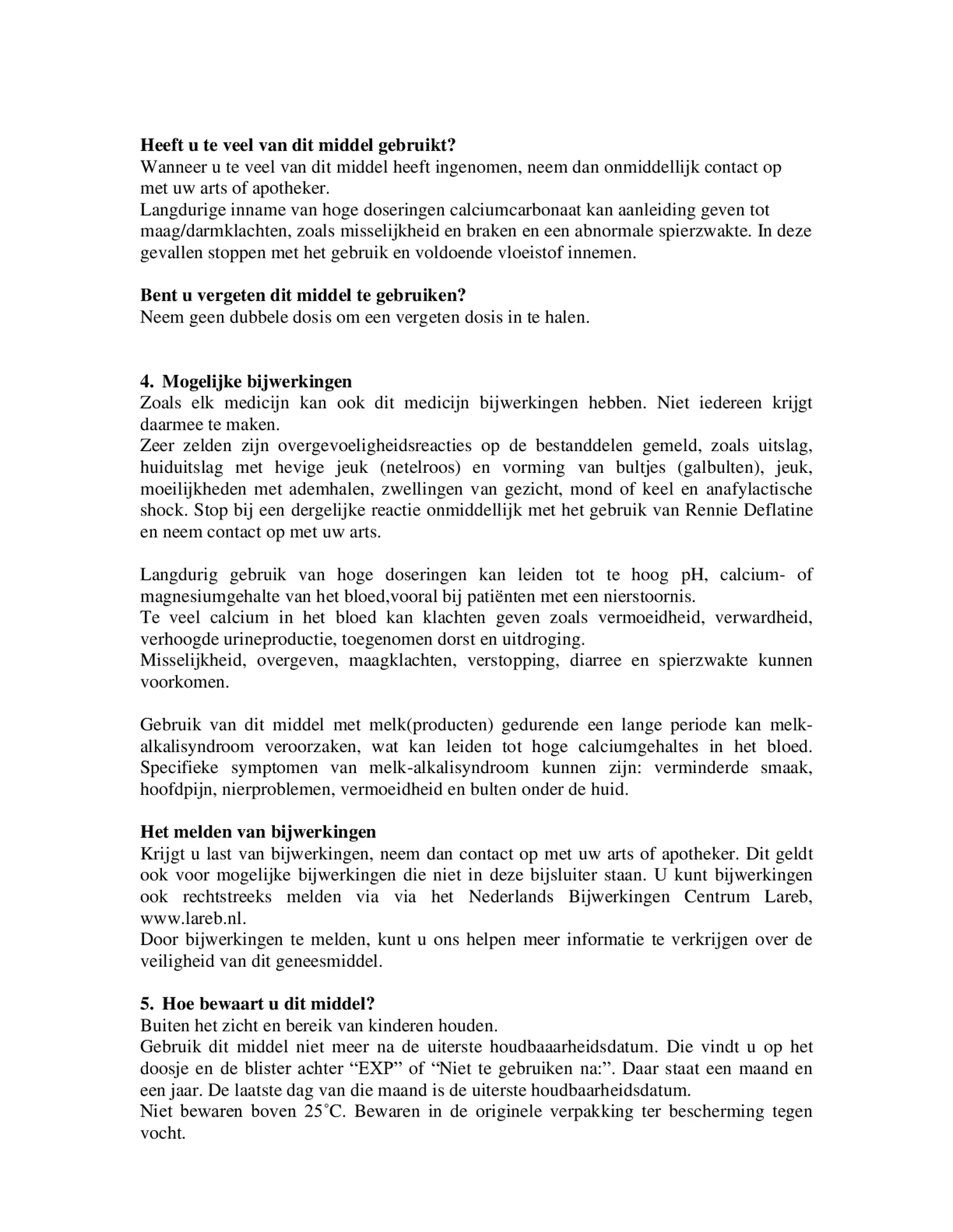 Deflatine kauwtabletten bij opgeblazen gevoel of winderigheid afbeelding van document #4, bijsluiter