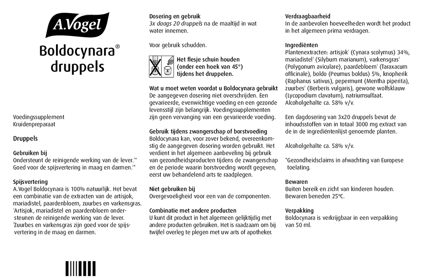 Boldocynara Druppels afbeelding van document #1, gebruiksaanwijzing