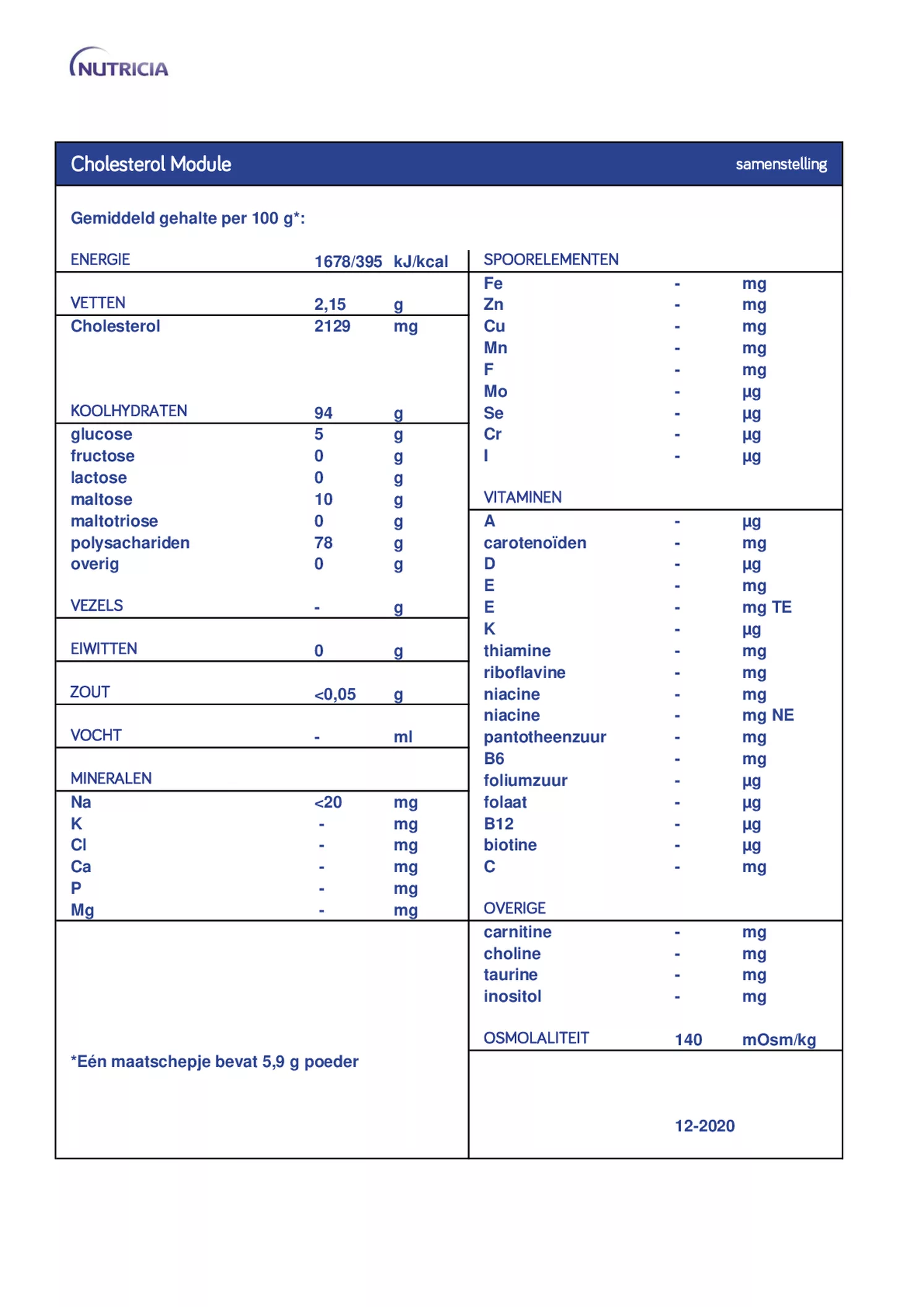 Cholesterol Module afbeelding van document #1, informatiefolder