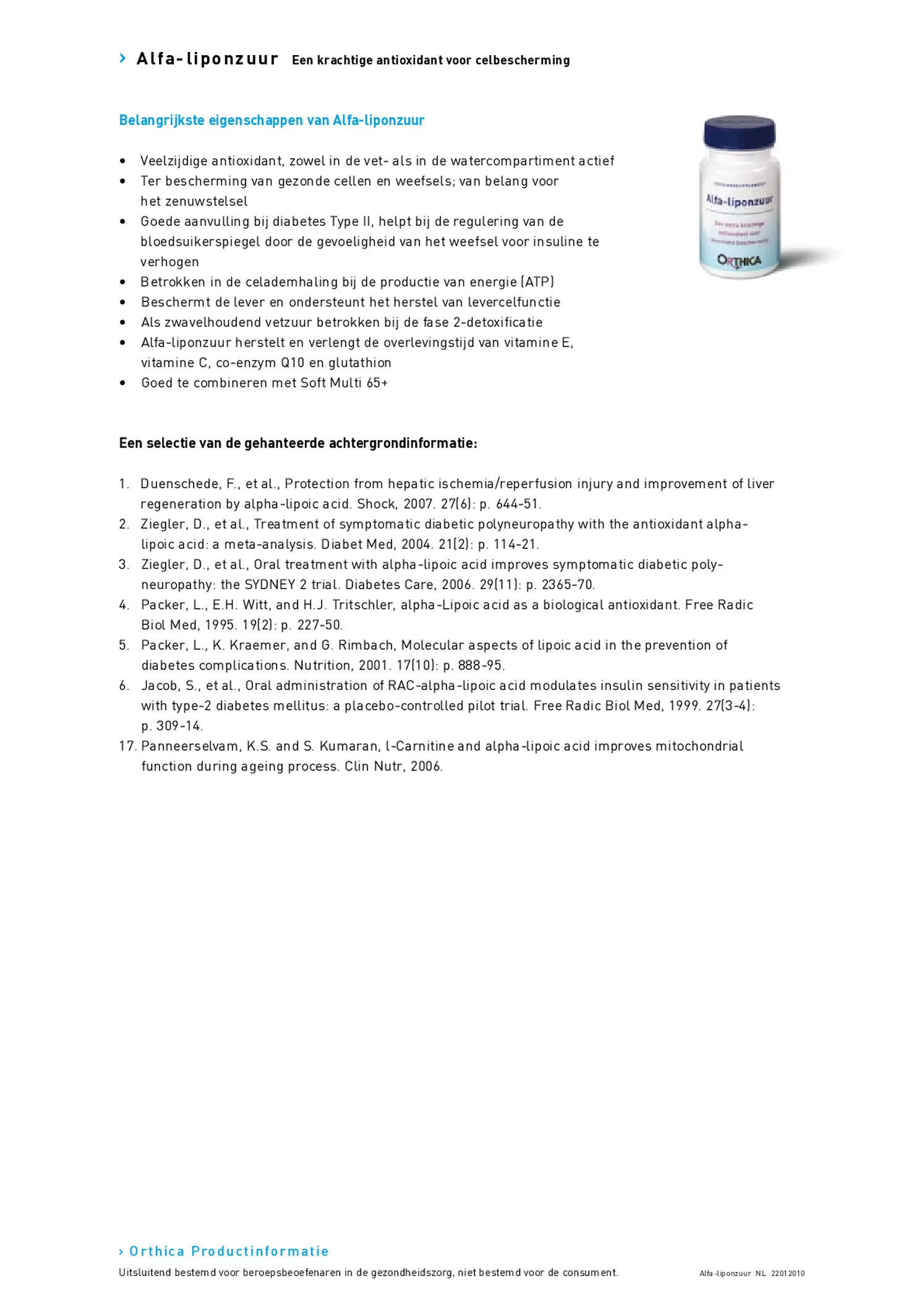 Alfa-Liponzuur Capsules afbeelding van document #2, productonderzoek