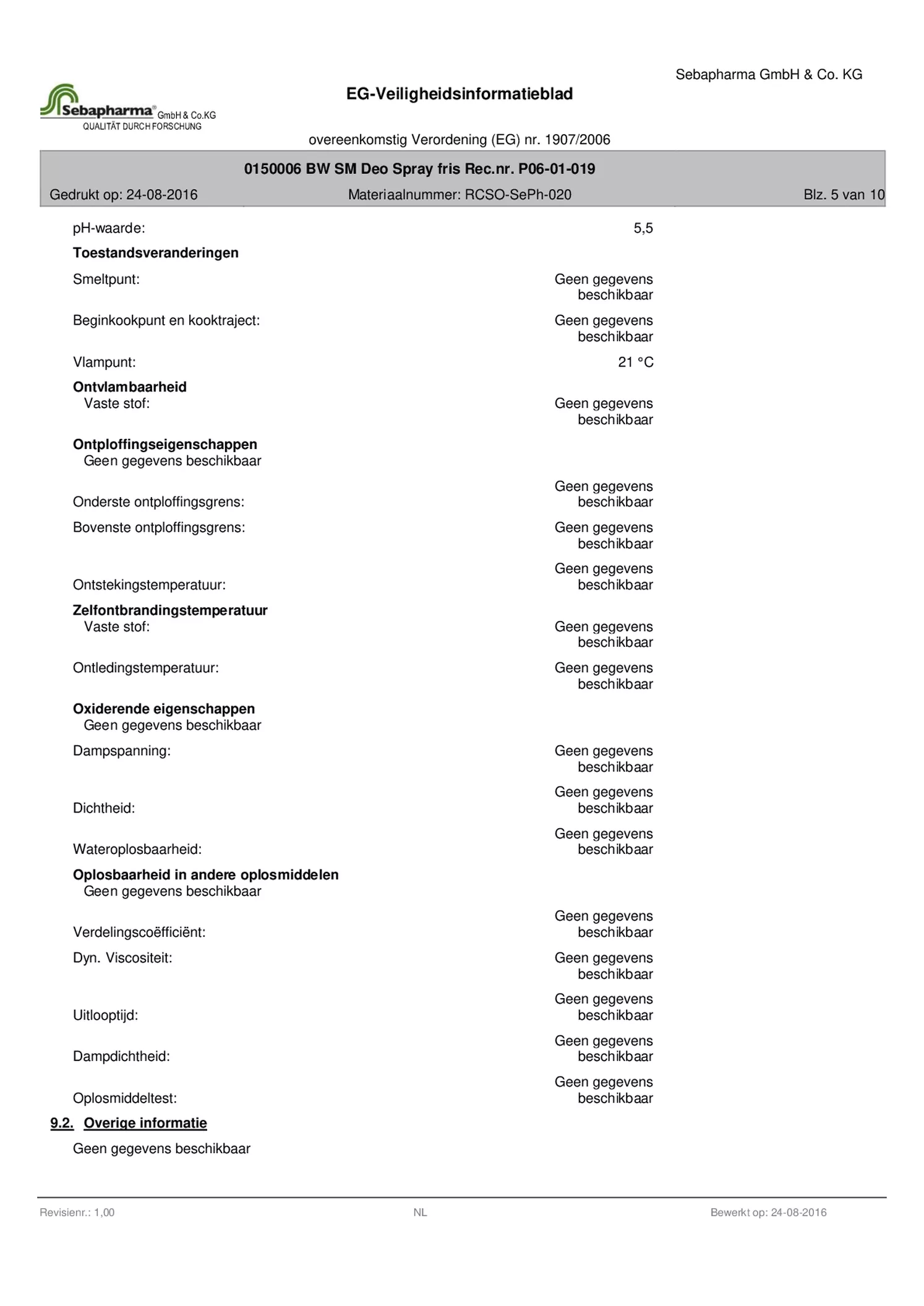 Deospray Fresh Spray afbeelding van document #5, extra_info