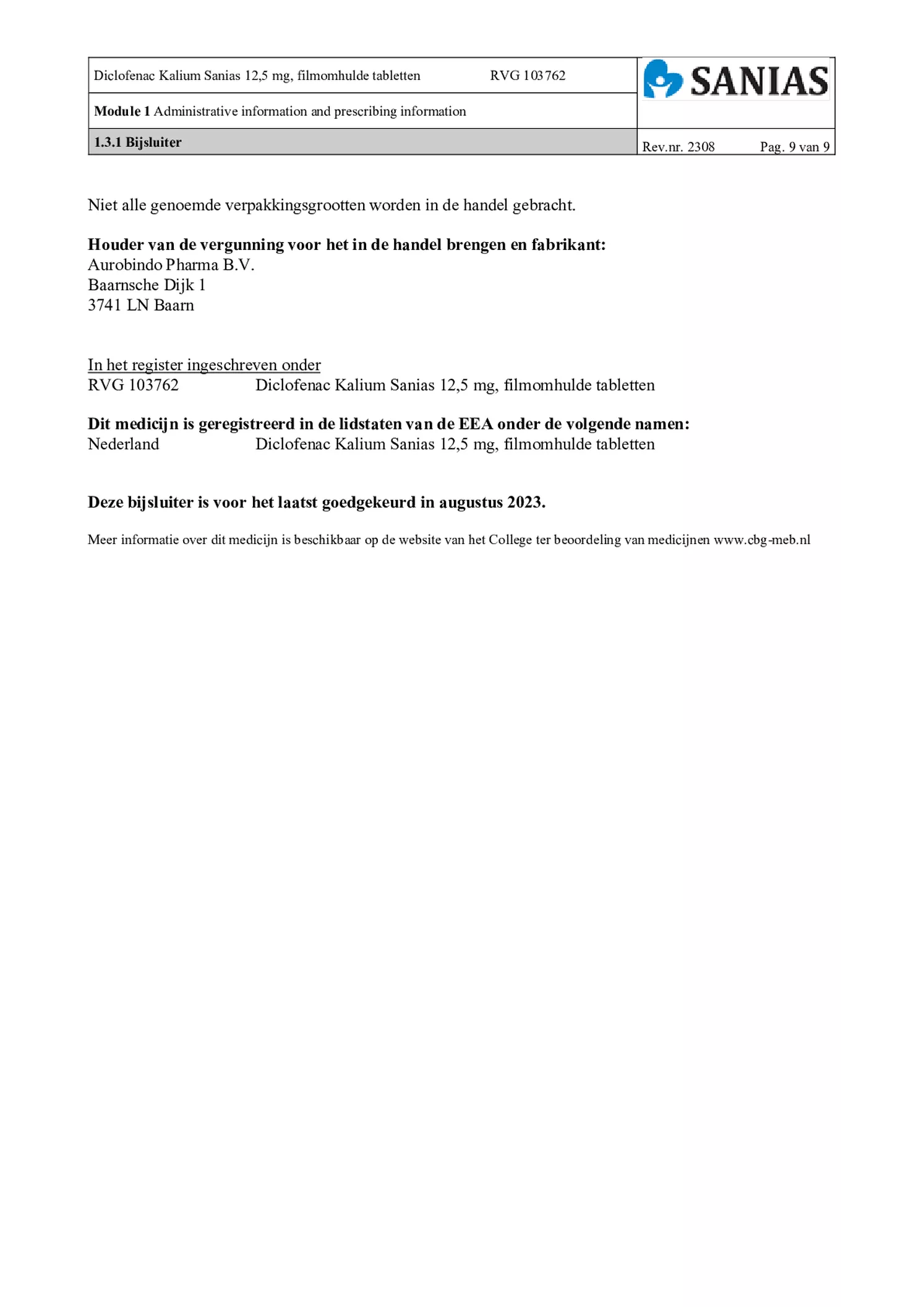 Diclofenac Kalium 12.5mg afbeelding van document #9, bijsluiter