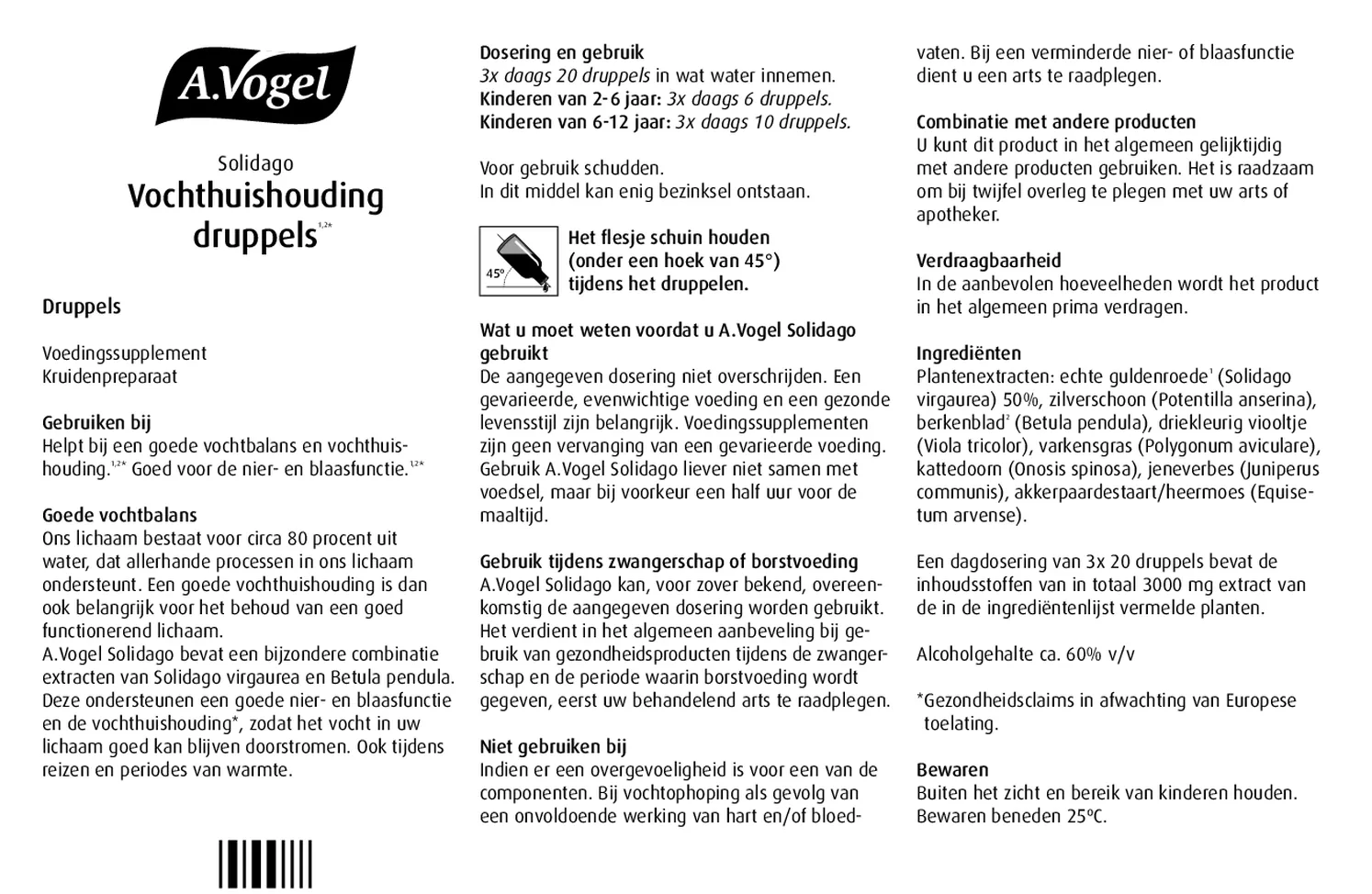 Solidago Vochthuishouding* Druppels afbeelding van document #1, gebruiksaanwijzing