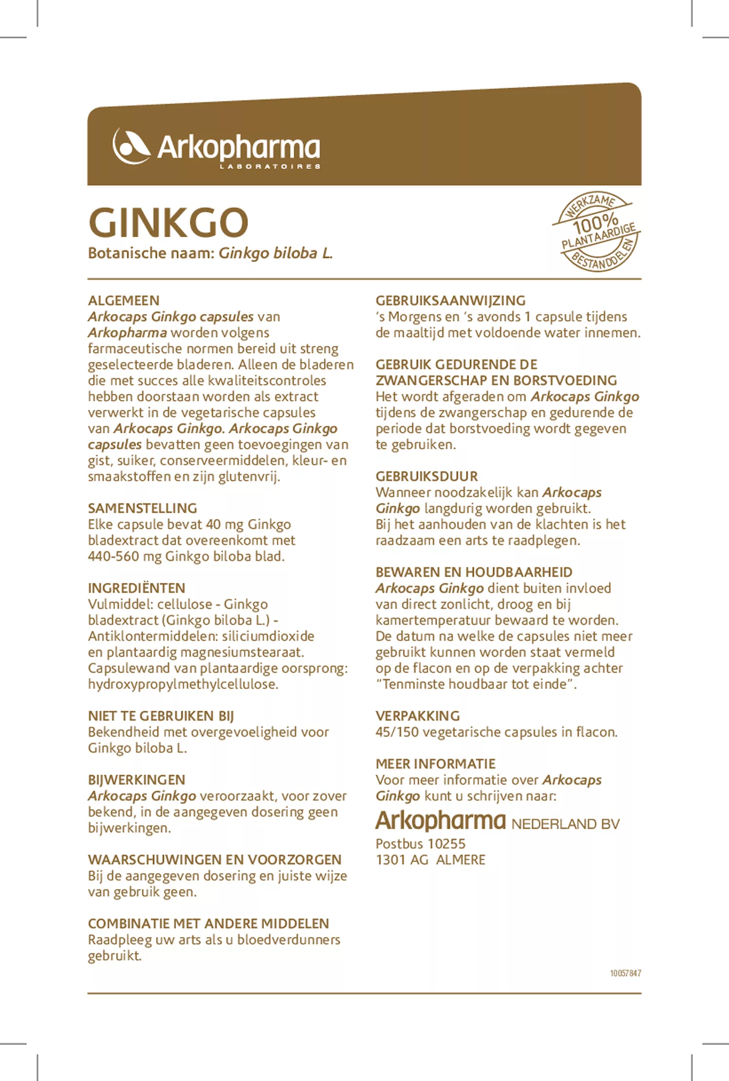 Ginkgo Capsules afbeelding van document #1, gebruiksaanwijzing