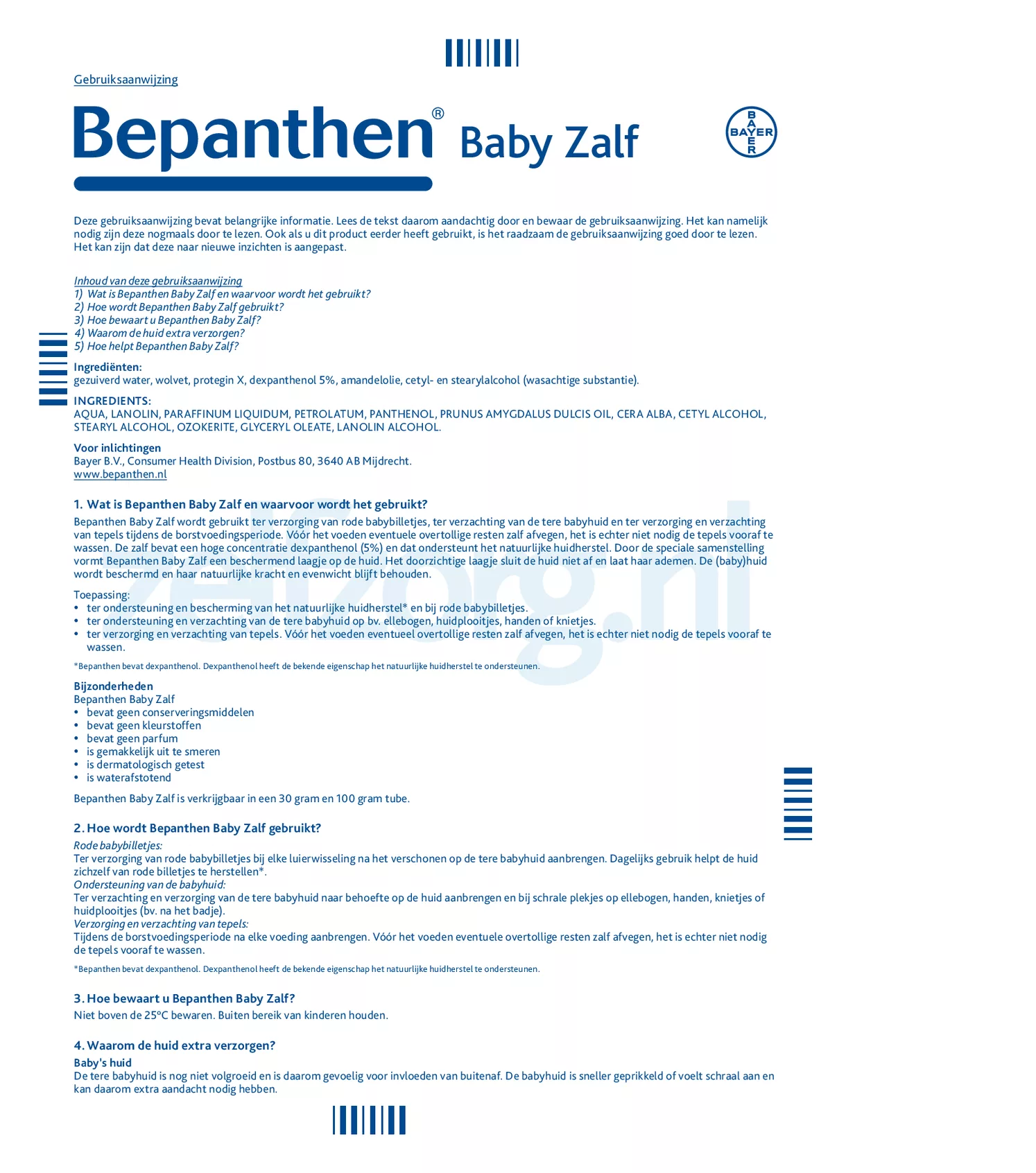 Baby Zalf afbeelding van document #1, gebruiksaanwijzing